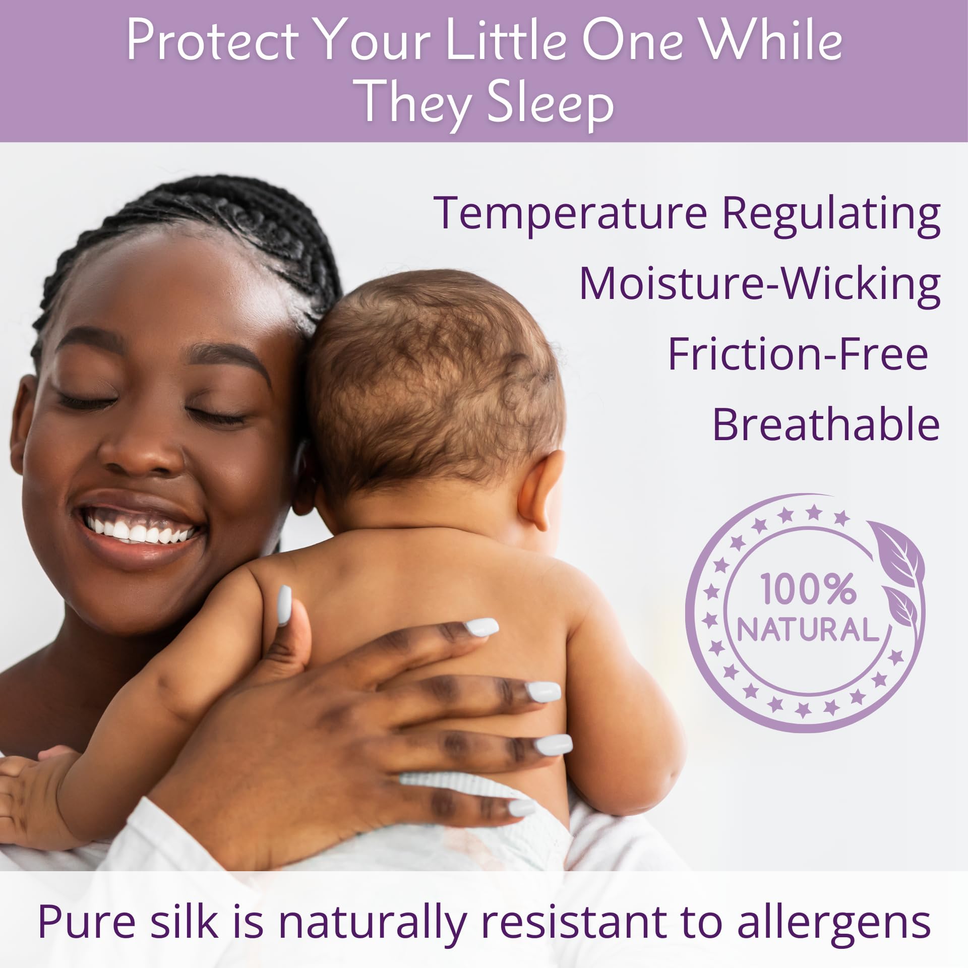 Premium 6A Grade 19 Momme Mulberry Park Fitted Silk Crib Sheet - Hypoallergenic Baby Bedding for Sensitive Skin (28