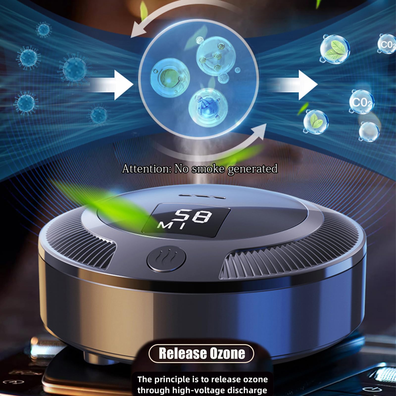 Rechargeable Mini Air Purifier with Ozone Purification - 3 Speed Portable Refrigerator Deodorizer for Car, Bedroom, Shoe Cabinet | White | Eliminates Odors in Small Spaces