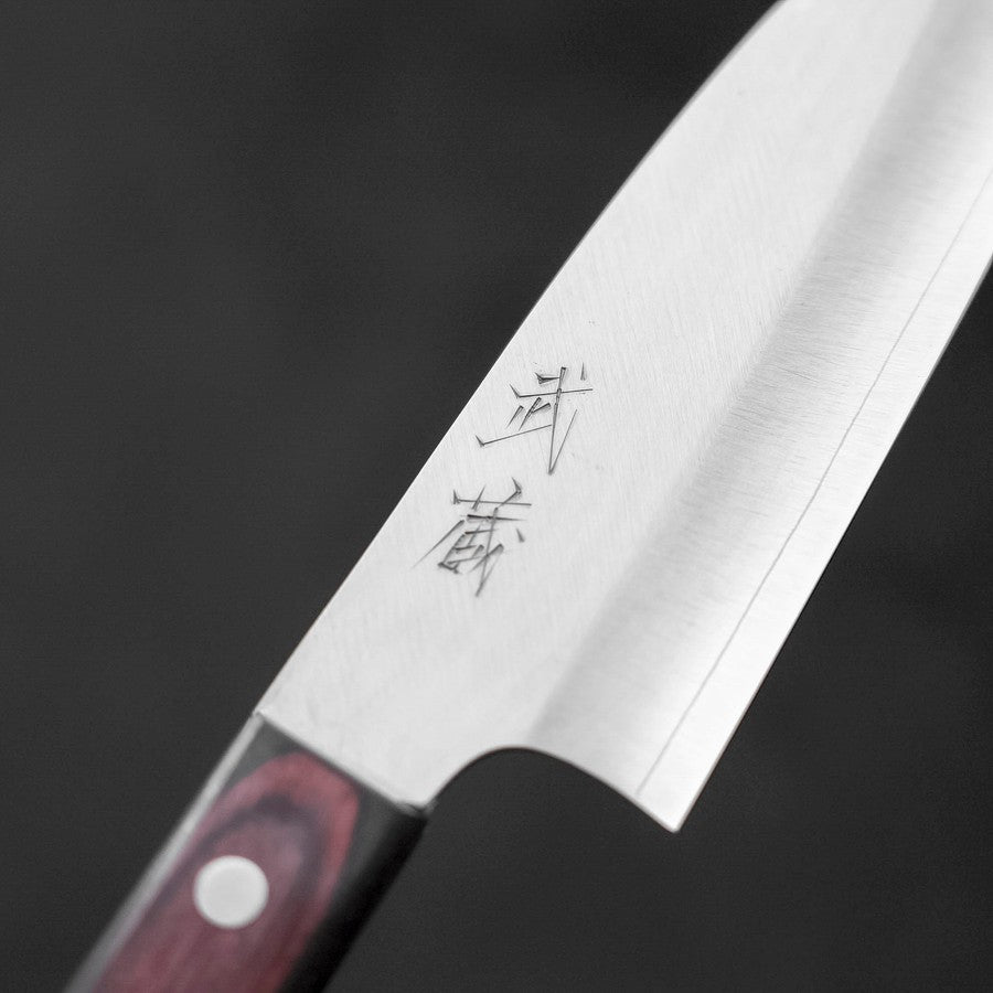 Premium Santoku Knife 150mm - VG-10 Stainless Steel Blade with Polished Finish & Ergonomic Black Red Handle - Ideal for Slicing, Dicing, and Chopping Vegetables, Meat, and Fish