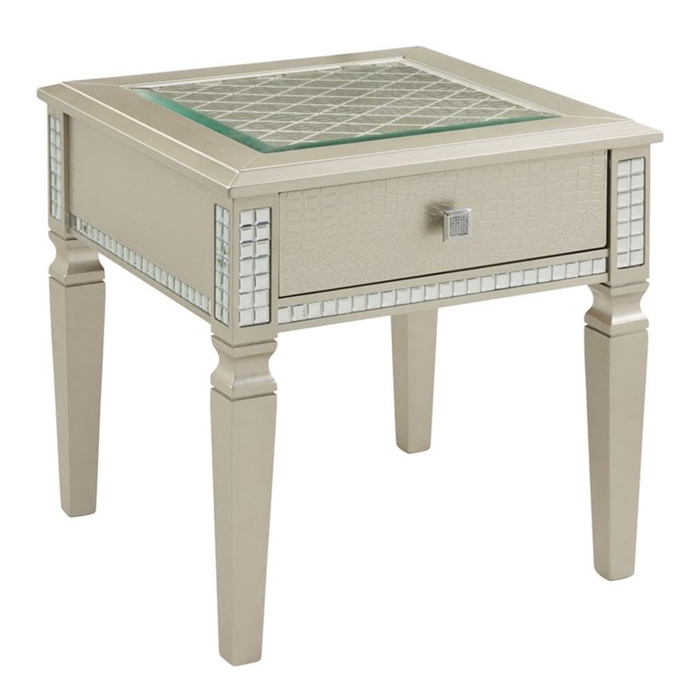 Diffin Transitional Wood Coffee Table Set - 3-Piece Silver for Living Room