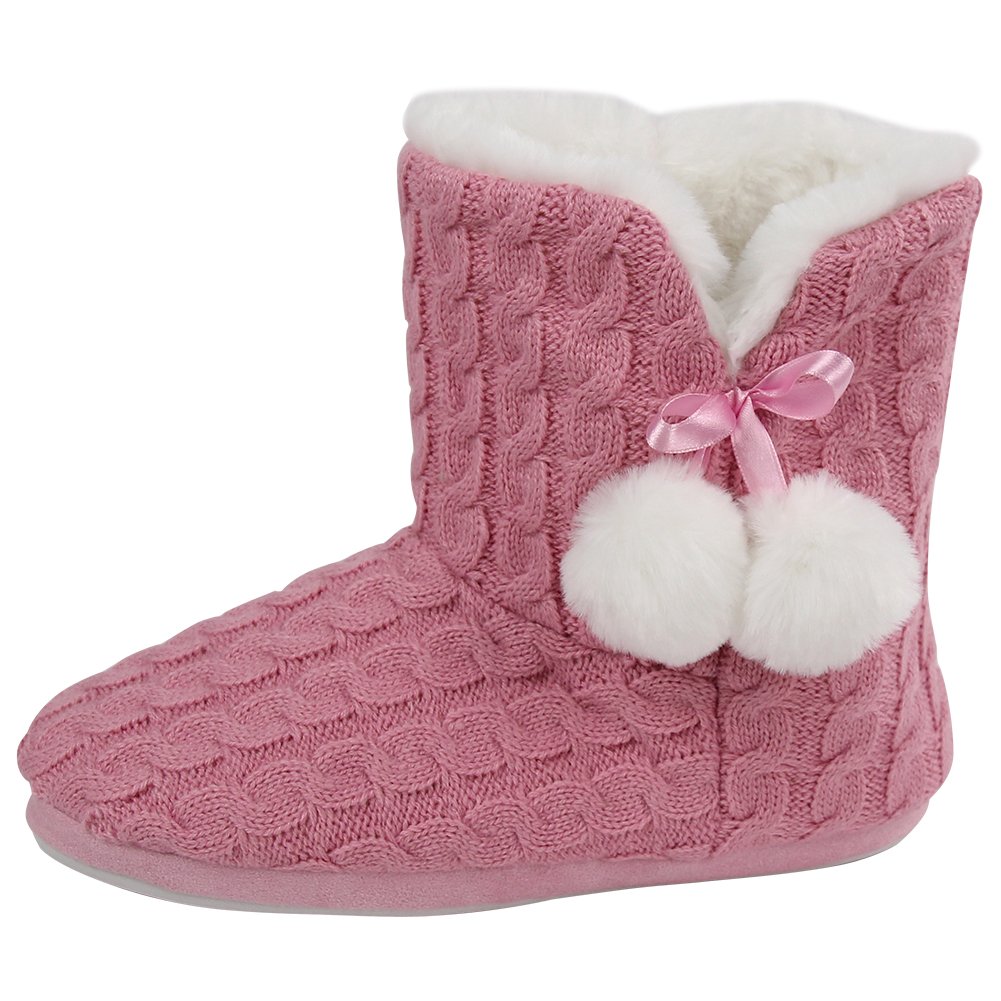 Women's Soft Fleece Plush Warm Indoor House Slippers - Cozy Winter Booties for Home, Lounge & Relaxation - Non-Slip Comfortable House Shoes for Women