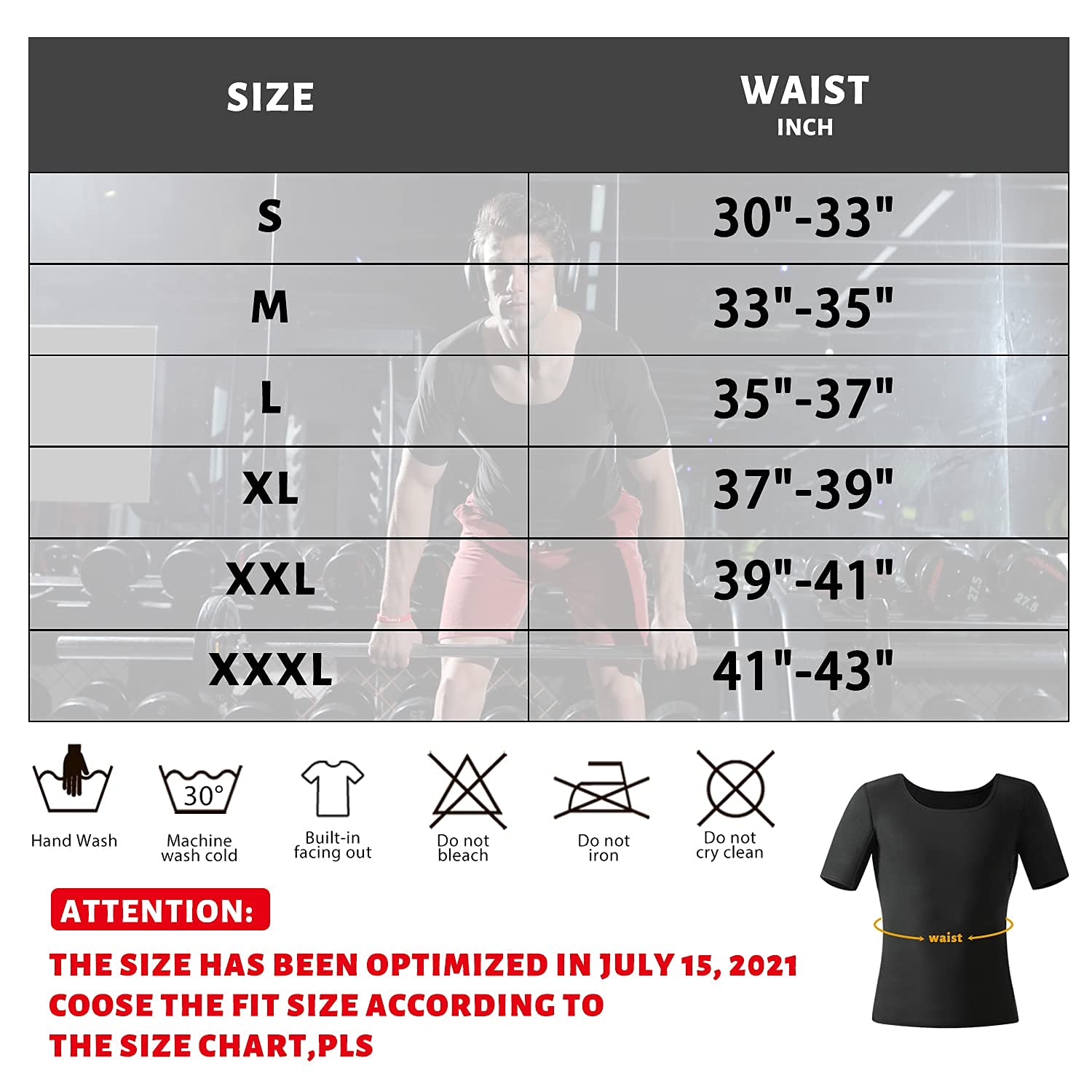 **Men's Sauna Shirt Sweat Suit - Slimming Vest & Workout Tank Top for Waist Training - Gym, Running, Weight Loss, and Fitness**
