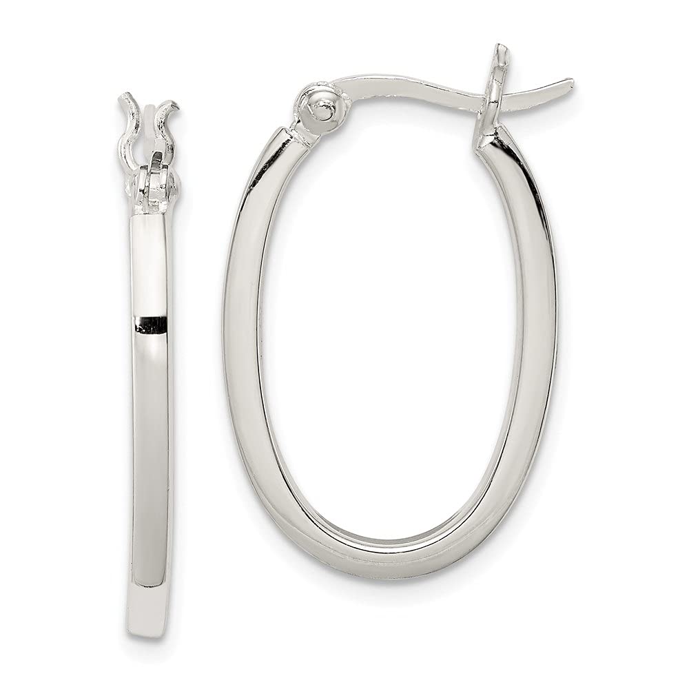 Diamond2Deal 925 Sterling Silver Square Hoop Earrings for Women - 1.02 Inch Length, 0.67 Inch Width - Hypoallergenic Fashion Jewelry - Perfect for Parties, Weddings & Everyday Wear