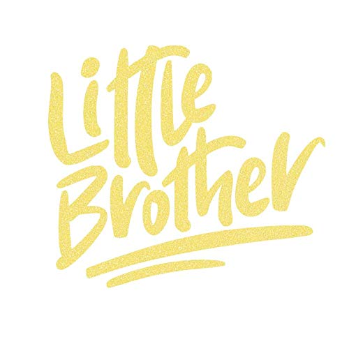 Little Brother Iron On Decal - Heat Transfer Vinyl Patch for Family Shirts | HTV Graphic Ready to Press | Sugar Lemon Glitter Design | Perfect for DIY T-Shirts, Hoodies & Gifts