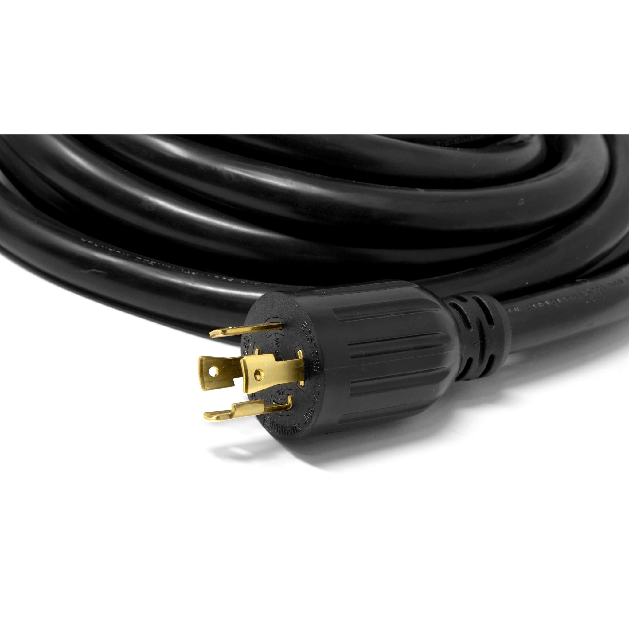 WEN PC2514 25 ft. 30 Amp 10 Gauge STW Generator Extension Cord - L14-30P to 4x 5-20R Outlets for Power Tools & RV Use