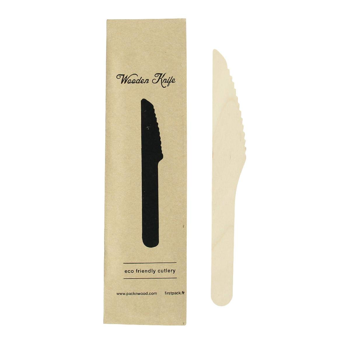 **PacknWood 210CVB2W 500-Pack Compostable Bamboo Knives | Eco-Friendly Disposable Wooden Knives (6.2 Inch) for Steak, Picnics, Parties & Sustainable Dining**