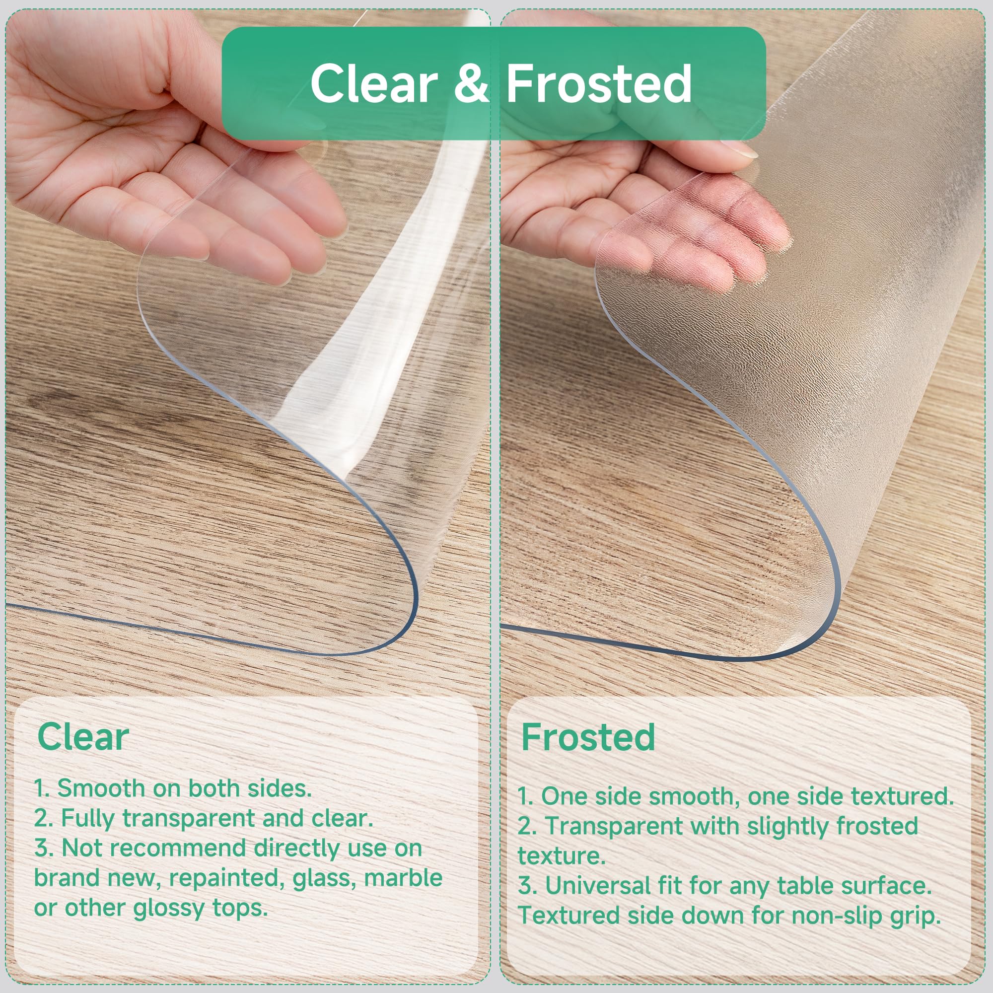 NATRKE Clear Desk Mat Pad - 31.5