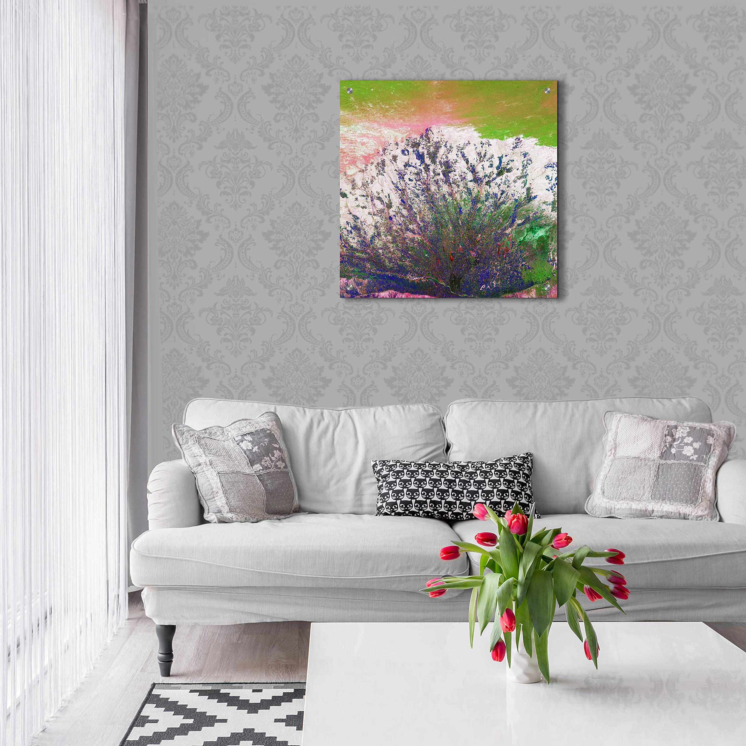 Epic Art 'Earth as Art: Fanned Out' - 24x24 Inch Modern Acrylic Glass Wall Decor - Stunning Home & Office Decoration for Living Room, Bedroom or Workspace