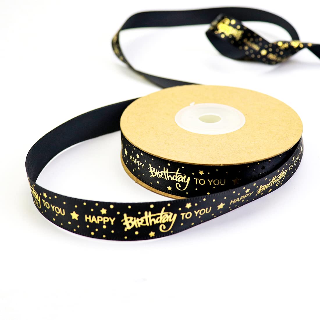 5/8 Inch x 20 Yards Black Satin Ribbon for Gift Wrapping, DIY Crafts, Wreath Making, Party Decorations - Perfect for Birthday, Wedding, Christmas & Holiday Celebrations