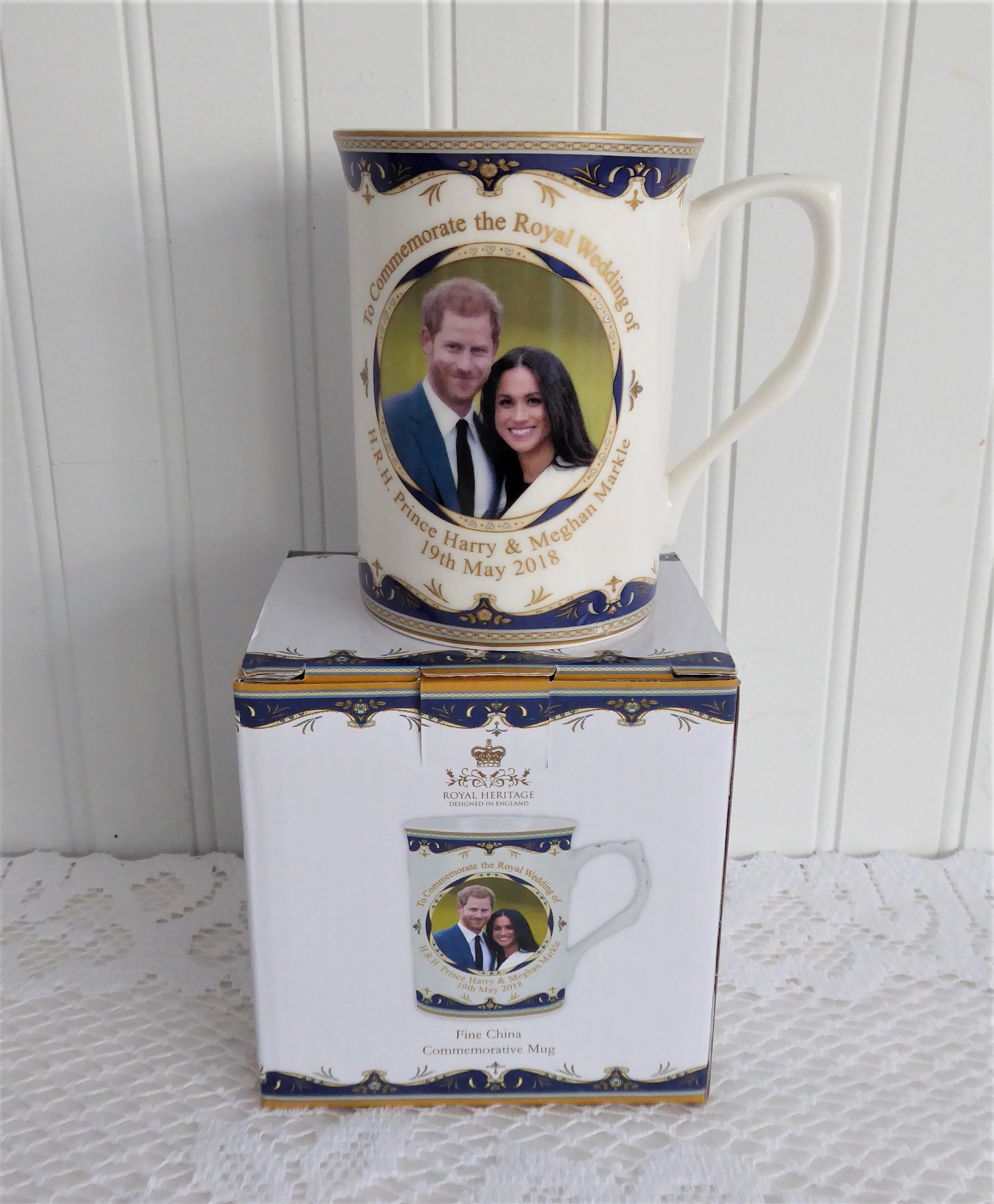 Prince Harry & Meghan Markle Royal Wedding Commemorative Mug - Premium English Bone China Collectible (2018 Limited Edition Gift Box) - Perfect for Tea Time, Royal Memorabilia Collection & British Souvenir Gifts