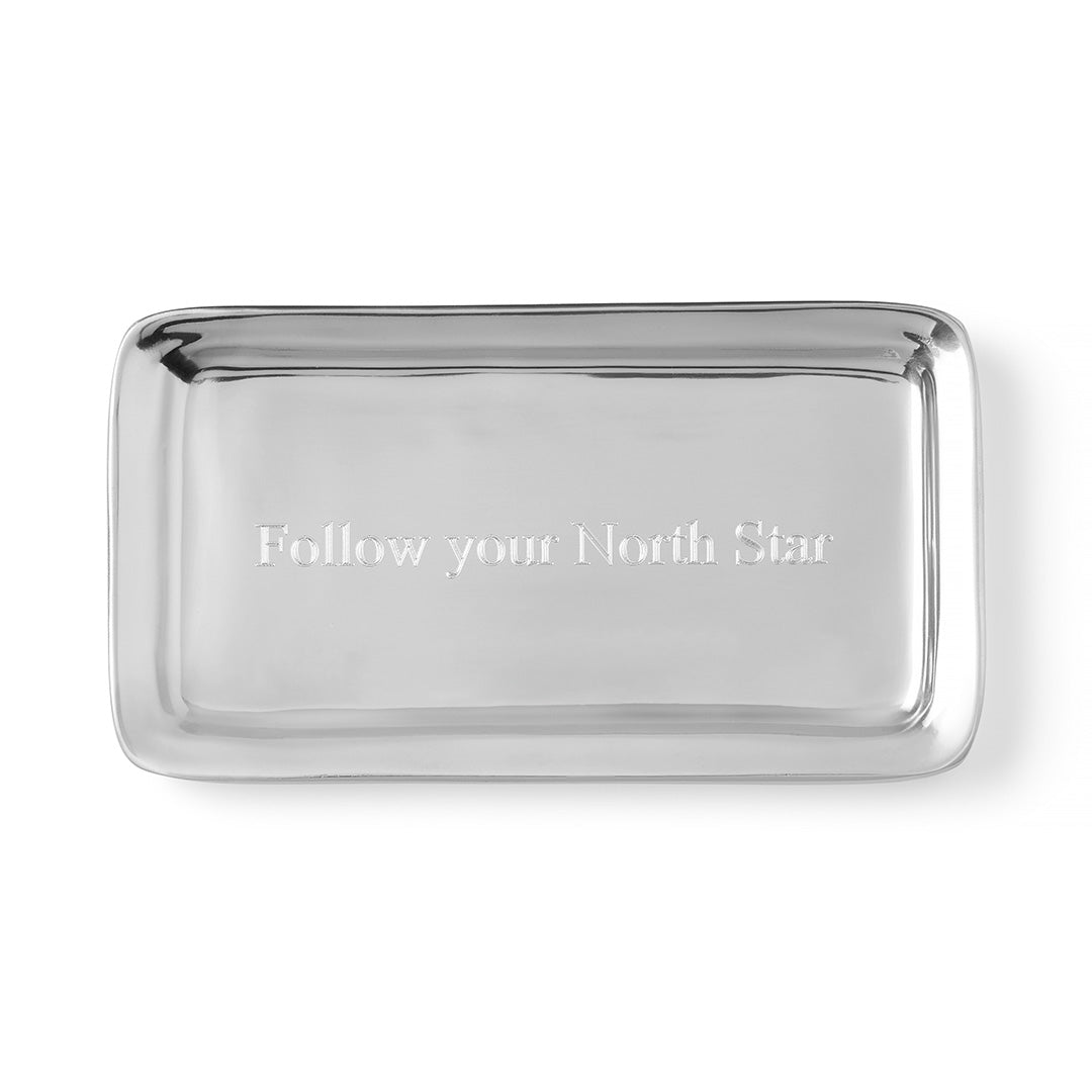 Follow Your North Star Tray - Elegant Wooden Serving Tray with Constellation Design for Coffee Table Decor, Dining, and Gift Giving