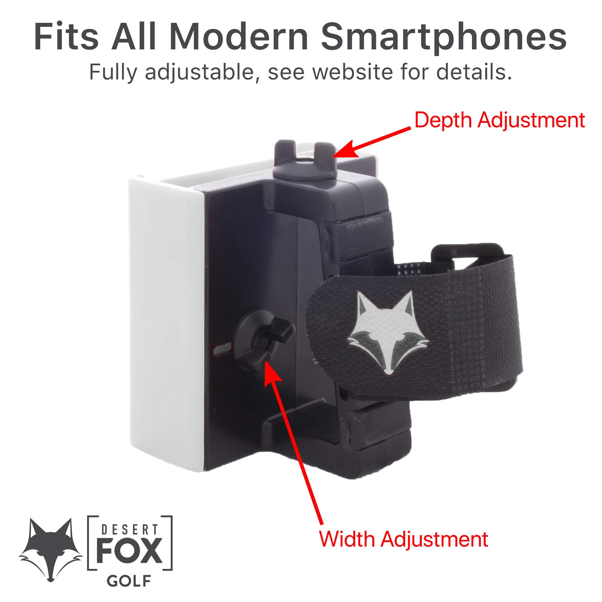 DESERT FOX GOLF Phone Caddy - American Flag Golf Accessory | Clip-on Golf Cart Phone Holder for iPhone & Android | Perfect for Golf Courses & Outdoor Sports