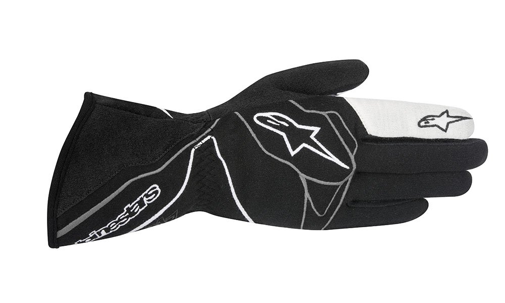 Alpinestars TECH 1-Z Motorcycle Gloves - Black/White, Medium - Durable & Comfortable for Street Riding & Racing
