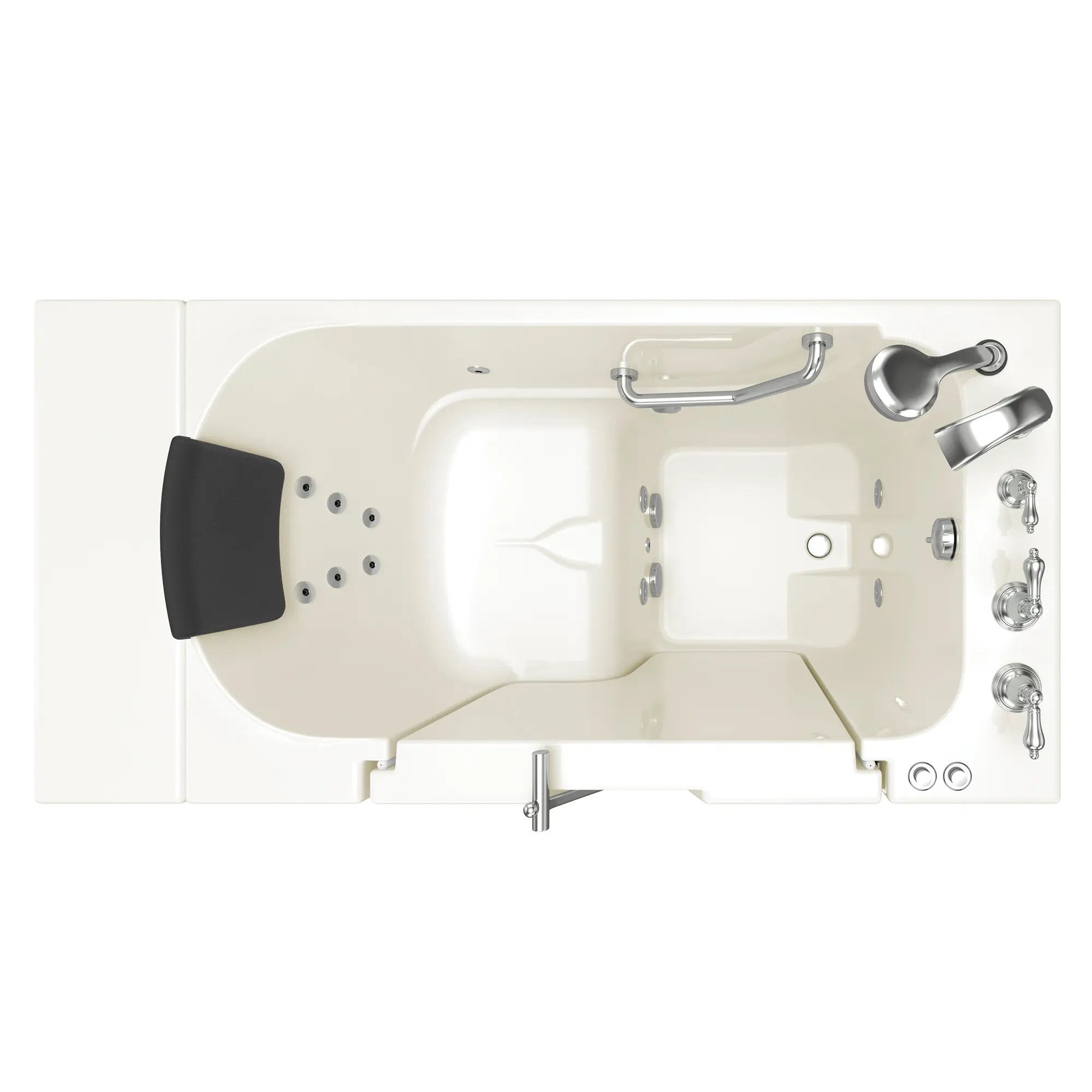 Premium 30 x 52 Inch Gelcoat Walk-In Bathtub with Whirlpool System - Right Hand Drain & Faucet - Ideal for Elderly & Mobility Assistance, Spa-Like Relaxation at Home