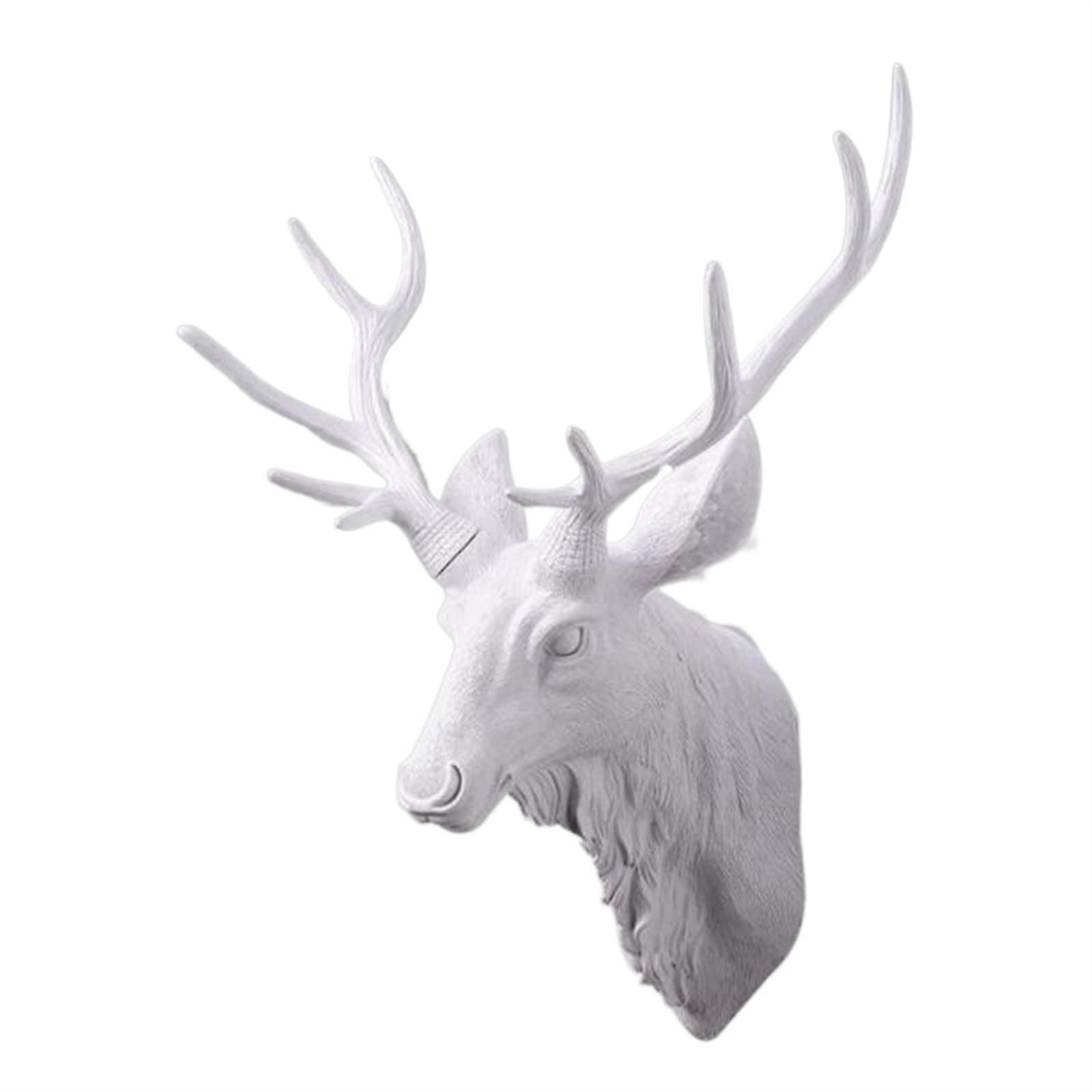 Vintage Faux Deer Head Wall Decor - Handmade Farmhouse Antler Art - Rustic Animal Head Taxidermy for Living Room, Bedroom & Cabin - Faux Deer Antlers Gallery Decor (Color: C) - Perfect for Western, Hunting Lodge & Cabin Aesthetic