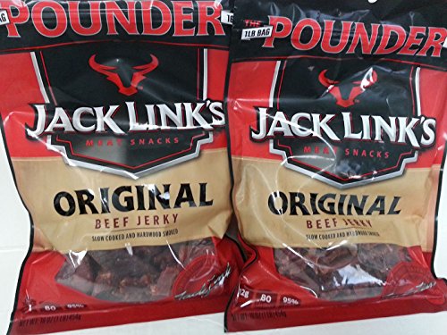Jack Links Original Beef Jerky - The Pounder - 2 Pack (2 x 16oz) | High Protein Meat Snacks for Hiking, Camping & Road Trips | Gluten-Free & Keto-Friendly