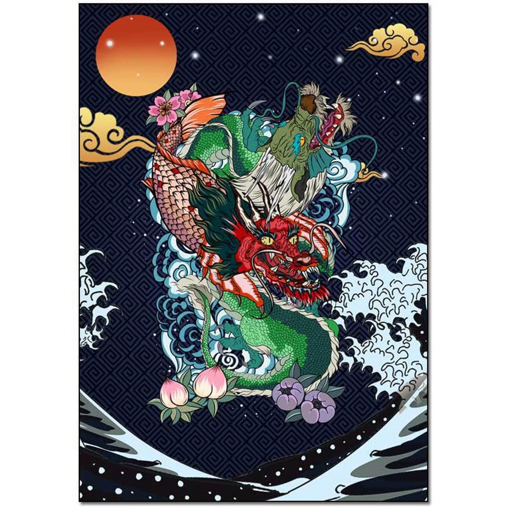 Modern Abstract Dragon Pattern Area Rug - Non-Slip Indoor/Outdoor Carpet for Farmhouse, Bedroom, Living Room, Courtyard, Kitchen Runner, Bathroom Mat - Dark Blue 4.2'x6.2' - Perfect for Boho Decor, Entryway, and Cozy Home Accents