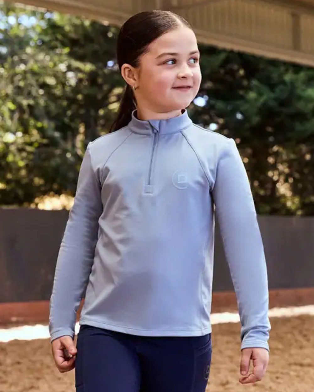 Dublin Kids Brushed Long Sleeve Riding Top - Soft Equestrian Shirt for Girls & Boys - Perfect for Horseback Riding, Outdoor Activities & Winter Layering