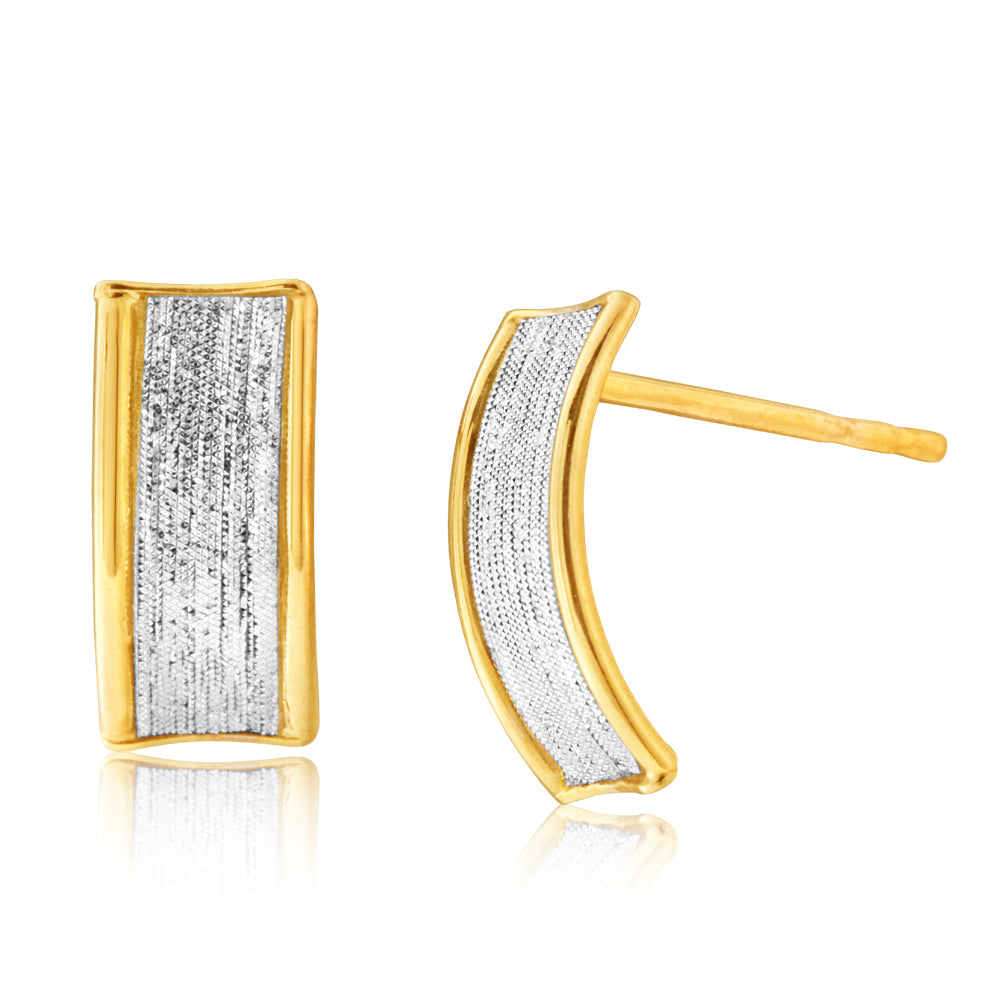 9ct Silver Filled Stardust Half Hoop Earrings for Women - Sparkling Dainty Everyday Jewelry - Perfect for Parties, Dates & Office Wear