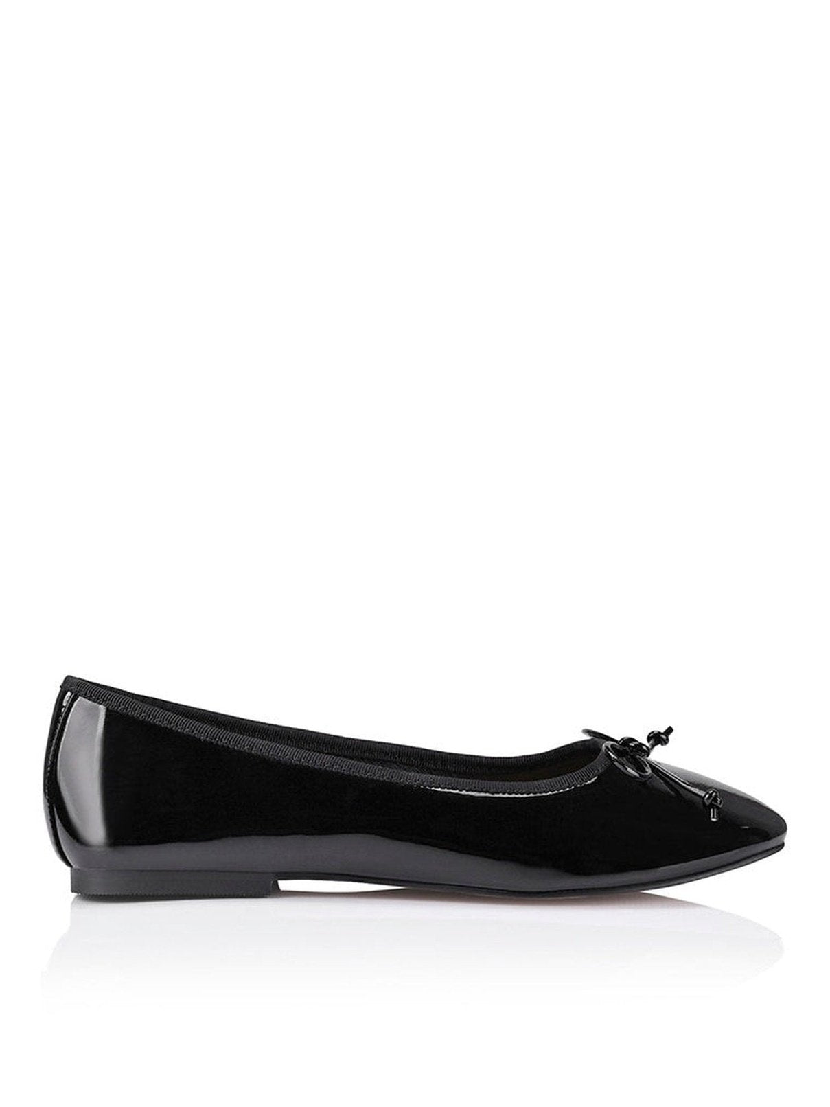 Elegant Black Patent Leather Ballet Flats for Women - Comfortable & Stylish Shoes for Work, Office, and Casual Wear