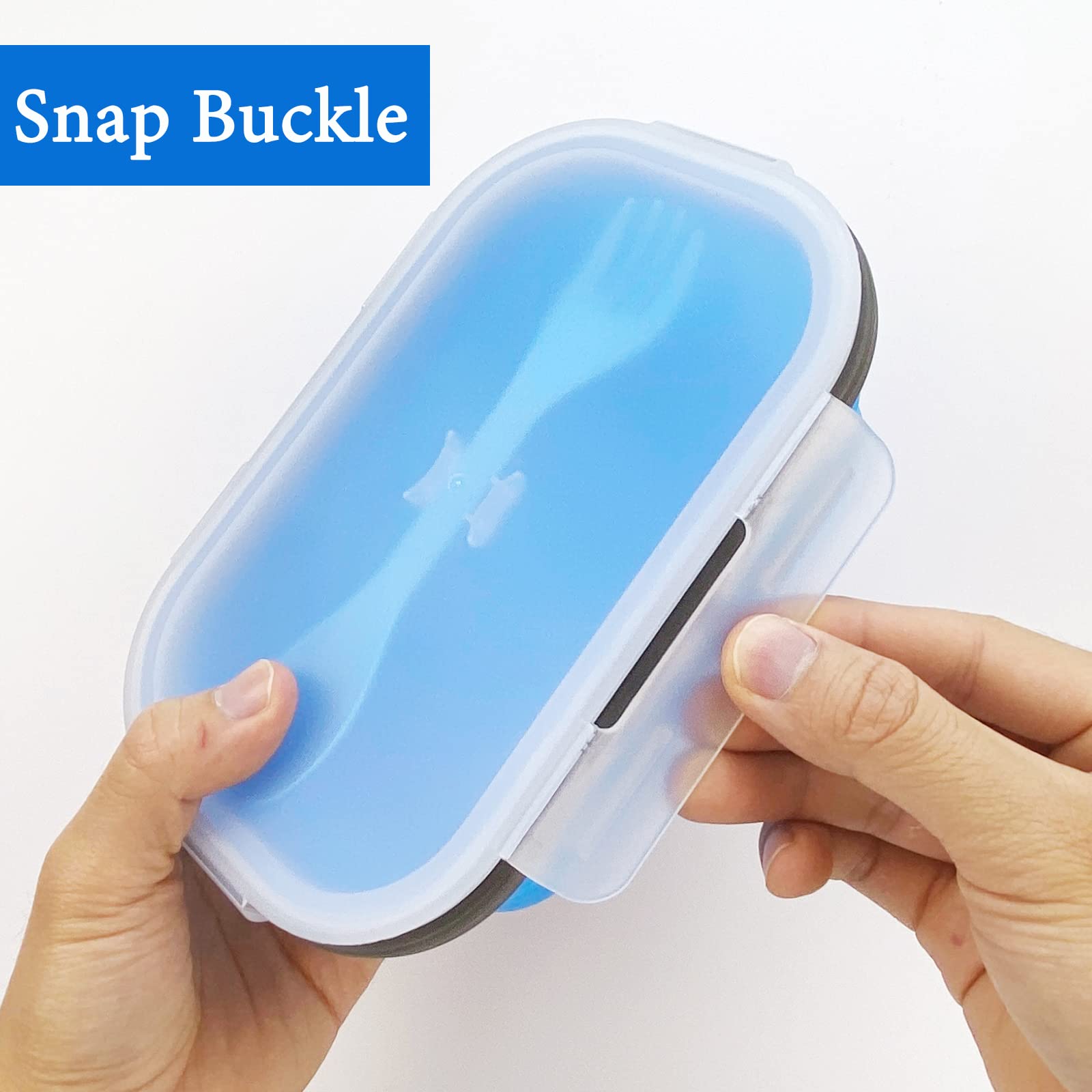 Collapsible Silicone Lunch Box - 1000ml Large Bento Container with Airtight Lid & 2-in-1 Utensil (Spoon/Fork) | Microwave & Dishwasher Safe | Perfect for Meal Prep, Office Lunch, Picnics & Travel