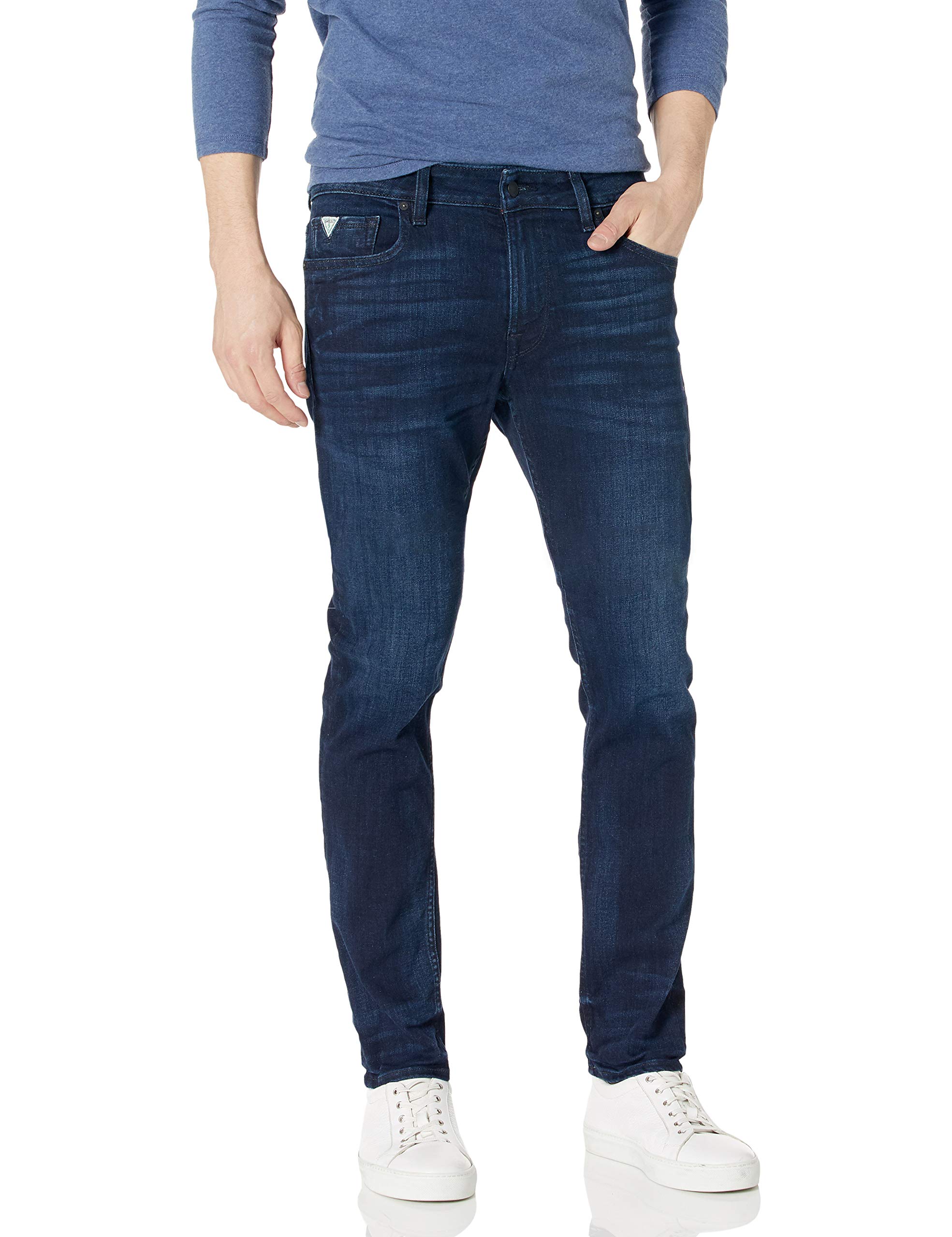 GUESS Men's Slim Fit Tapered Jeans for Men | Mid Rise Denim Pants | Comfortable & Stylish for Casual Wear, Office & Night Out