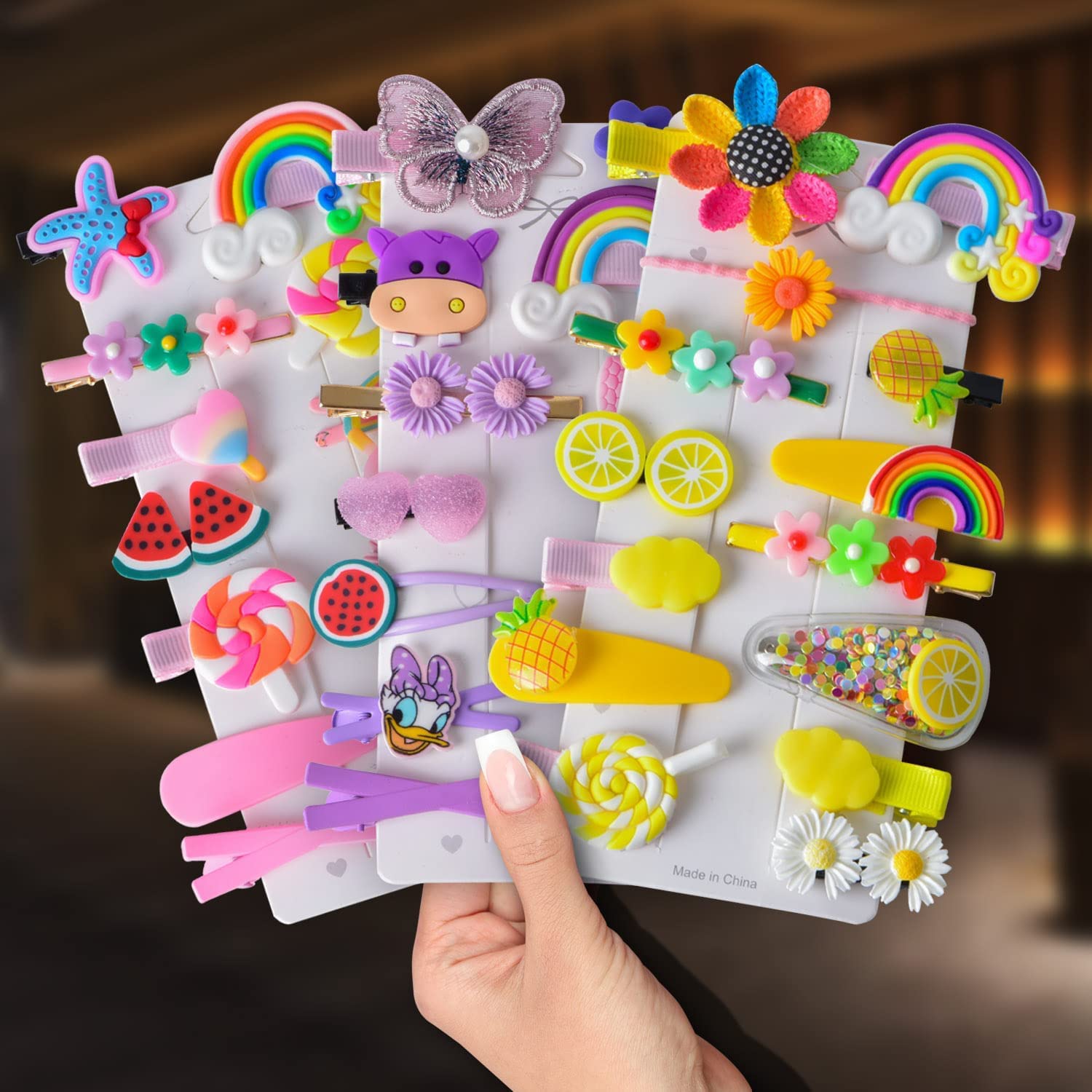 14PCS Kids Rainbow Unicorn Hair Clips - Cartoon Ice Cream Fruit Barrettes for Girls & Toddlers (Multicolor) | Perfect for Birthday Parties, School Accessories & Daily Hairstyling