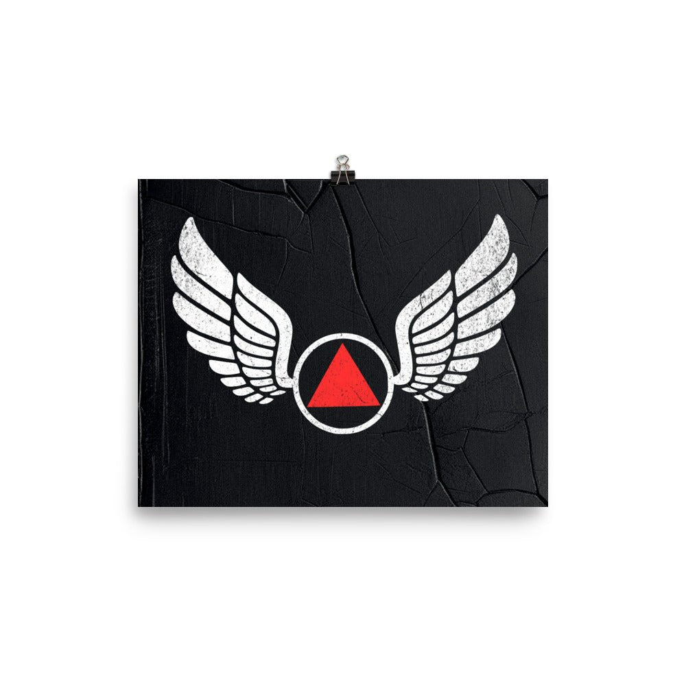 Wings of Recovery Motivational Poster - Red Triangle Edition for Home, Office & Gym Decor