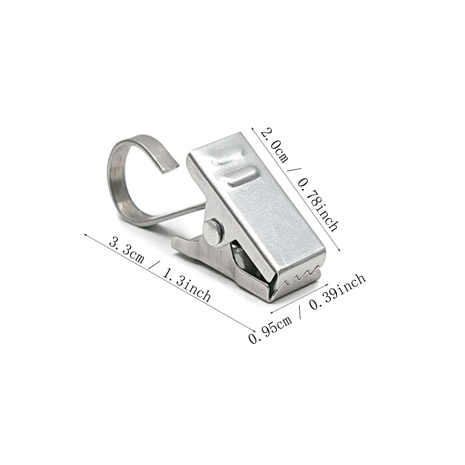 Goiio 60 Pack Stainless Steel Curtain Clips with Hooks - Heavy Duty Curtain Rings for Home Decor, Photo Display, DIY Crafts & Art Projects | Perfect for Bedroom, Living Room & Office Window Treatments