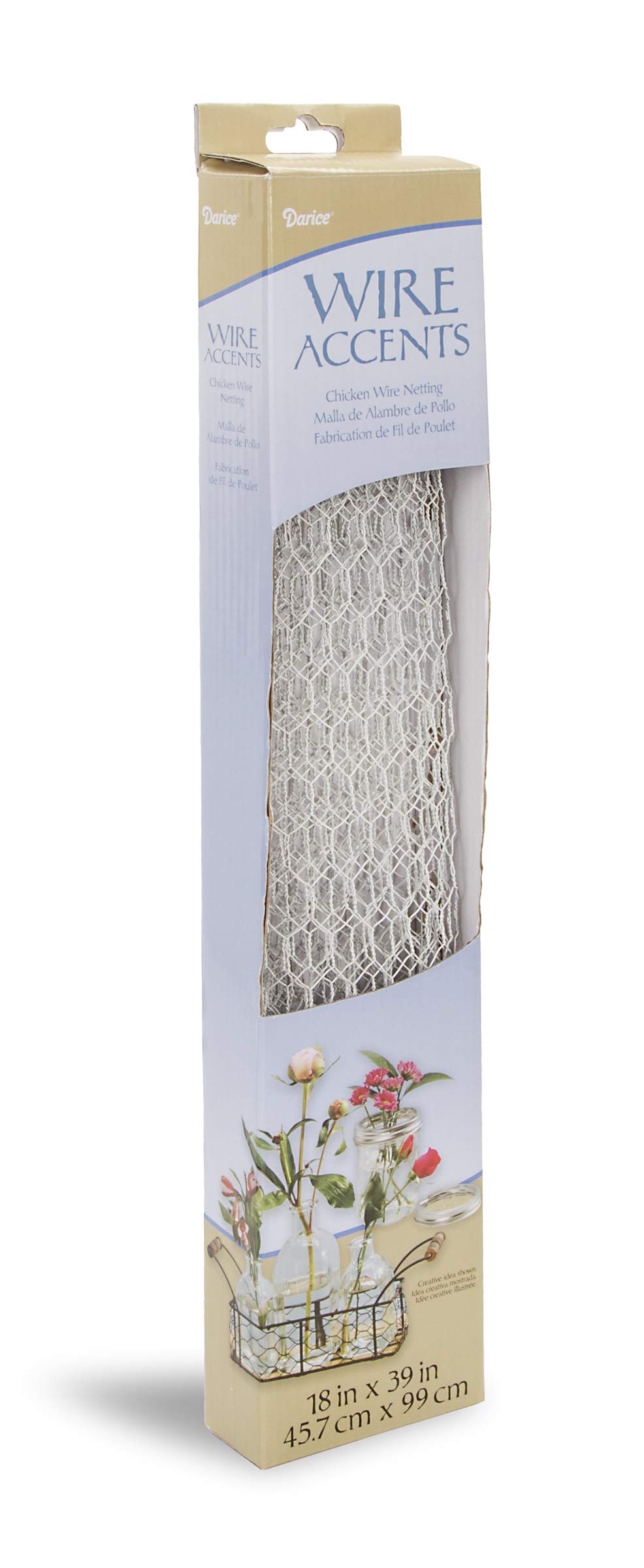 Darice 6614-102 White Painted Galvanized Chicken Wire Net - 18