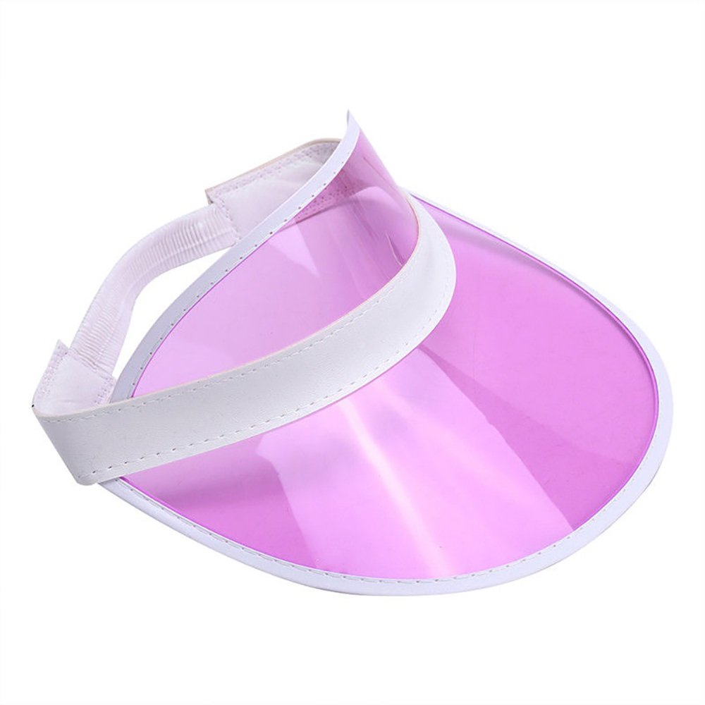 Vintage Style Tennis & Beach Plastic Sun Visor Hats - Pack of 50, Pink, One Size Fits All - Perfect for Outdoor Sports, Summer Vacations & UV Protection