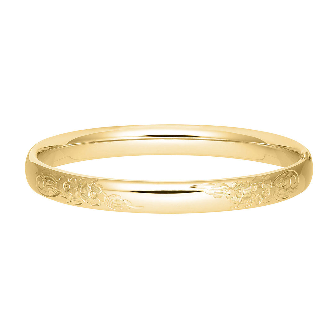 14K Gold Filled Diagonal Signet 8mm Bangle Bracelet for Women - Elegant Stackable Jewelry for Everyday Wear & Special Occasions