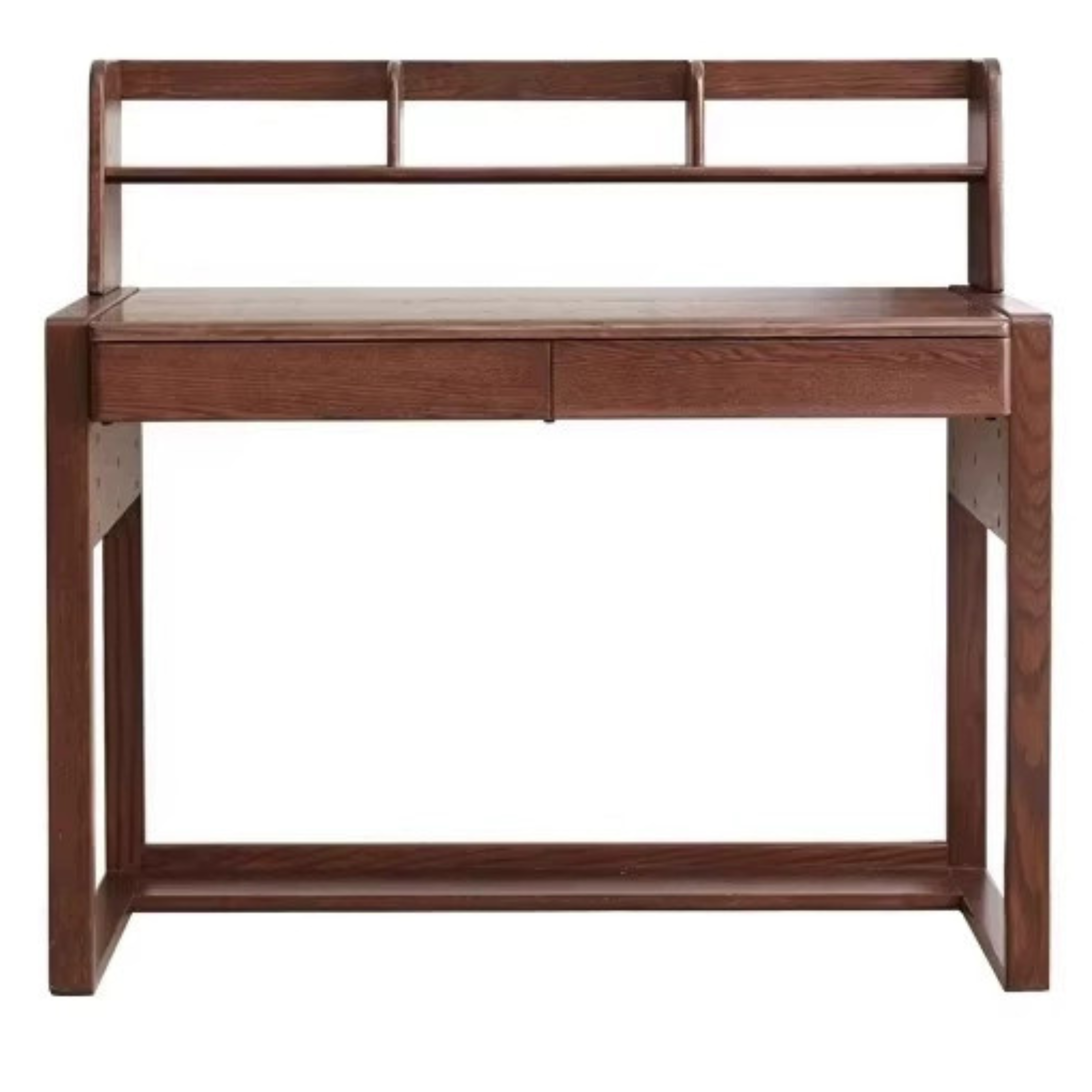 Solid Oak Wood Modern Combination Desk - Home Office Workstation for Study, Writing & Computer Use