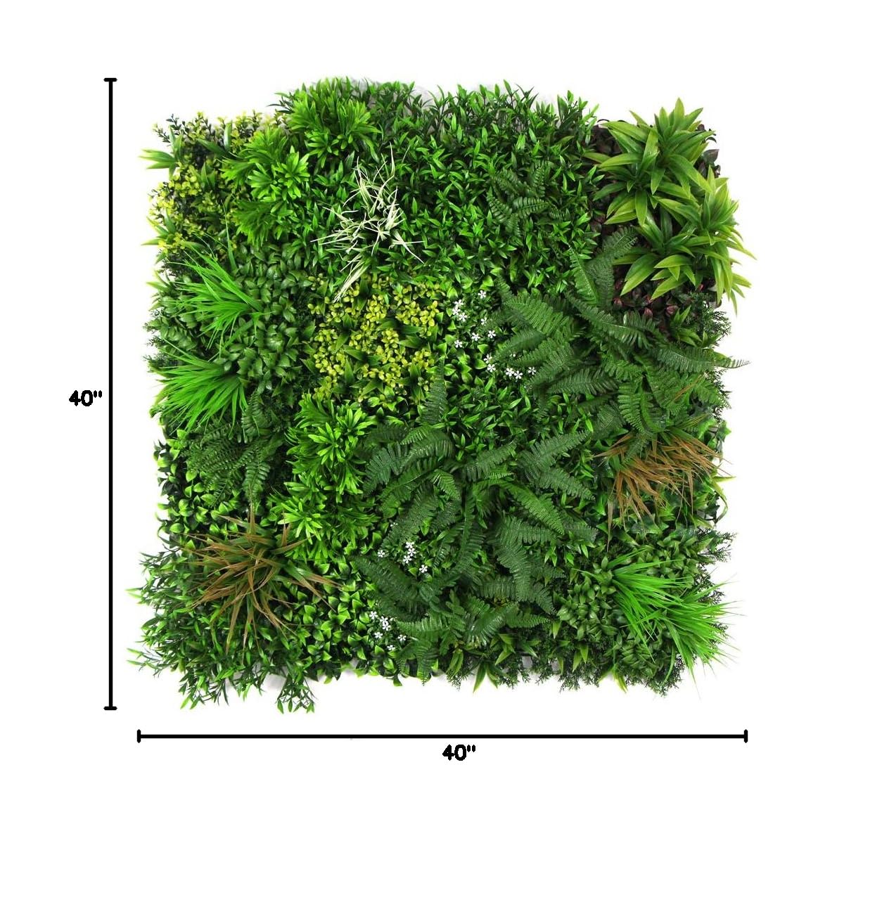 40x40 Inch Artificial Plant Wall Panels - Realistic Faux Ivy Leaves Greenery Grass Backdrop for Outdoor Privacy Fence Covering | Perfect for Patio, Garden, and Home Décor