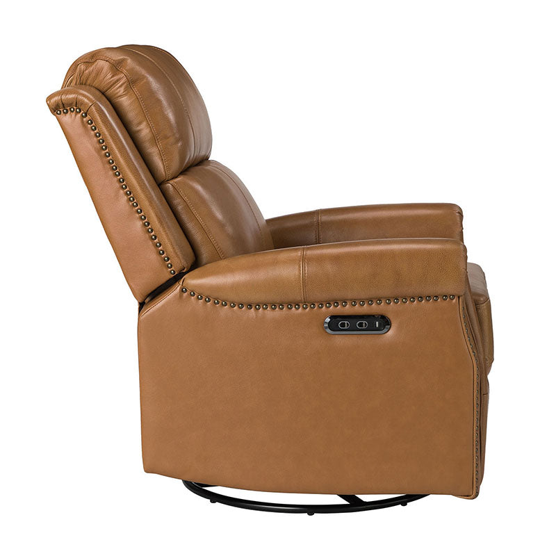 Kaietan Genuine Leather Power Rocking Recliner Chair - Adjustable Electric Massage Recliner Sofa for Living Room, Home Theater & Office Relaxation
