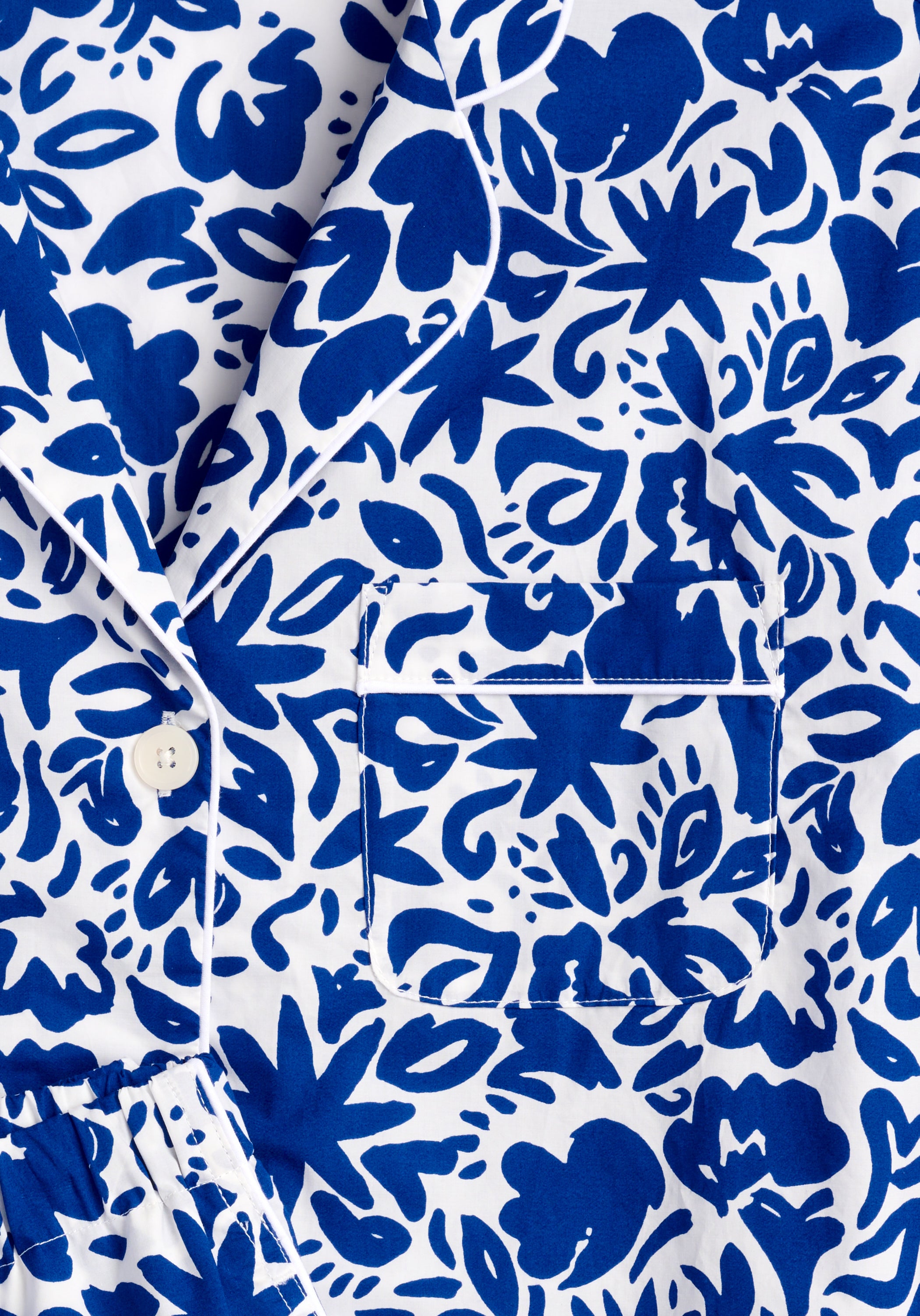 Handpainted Floral Print Marina Pajama Set for Women - Soft Cotton Sleepwear for Lounge & Bedtime Comfort