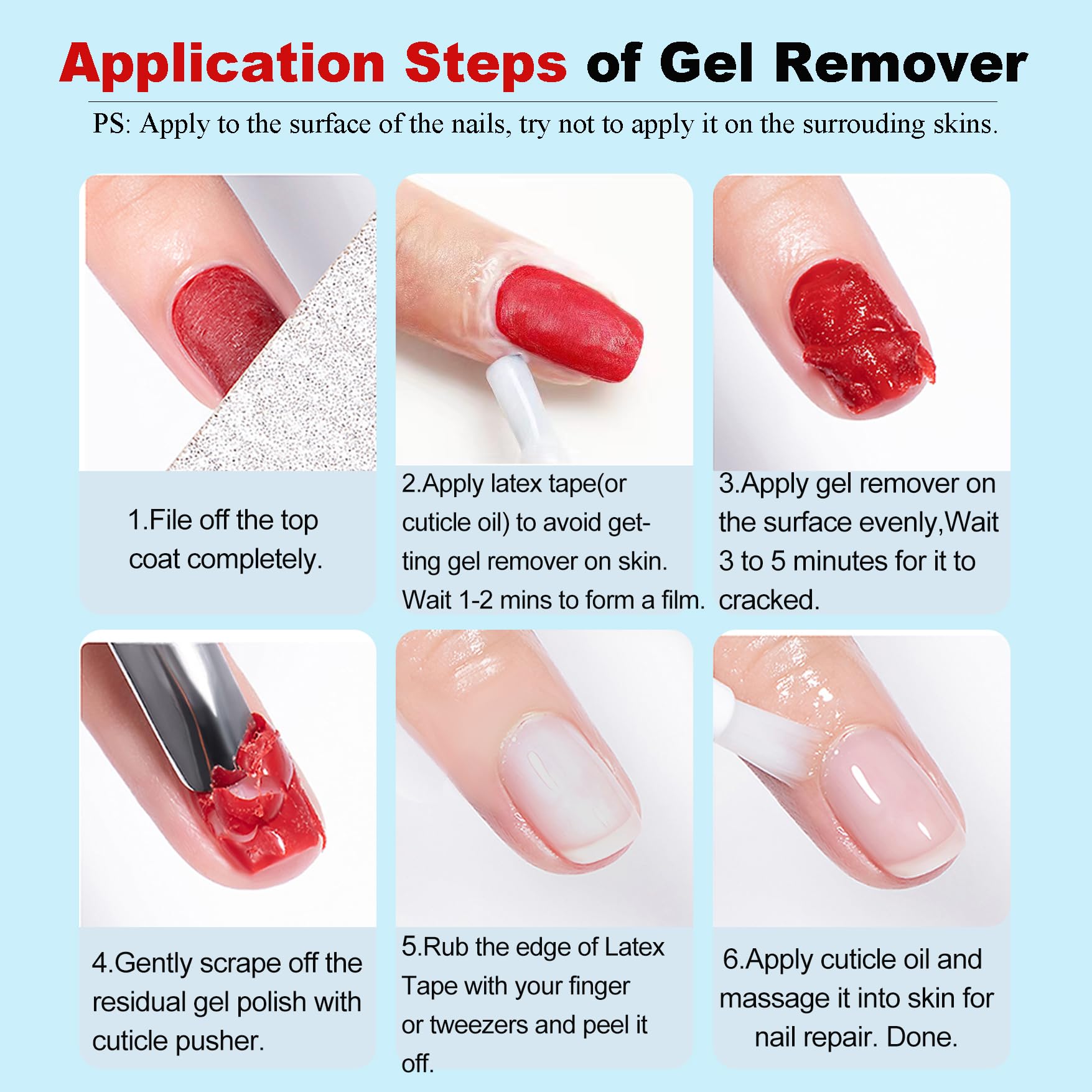Professional Gel Nail Polish Remover Kit - 2 Manicure Tools & Nail File Included, No Soak or Wrap Needed for Quick At-Home Removal | Perfect for DIY Nail Care, Salon-Style Results & Gel Polish Maintenance