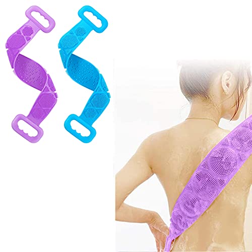 Premium Silicone Body Scrubber - Dual-Sided Exfoliating Brush for Deep Skin Cleansing & Massage | Dead Skin Removal & Shower Exfoliation | Easy to Clean & Hygienic (Pack of 2) | Perfect for Spa, Bath & Relaxing Self-Care Routine