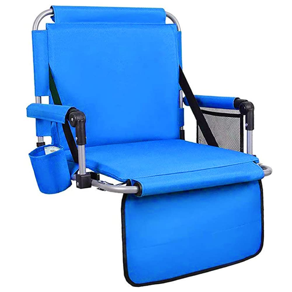 Foldable Stadium Seat with Padded Cushion, Armrest & Cup Holder - Portable Folding Bleacher Chair for Outdoor Sports, Concerts & Picnics - Comfortable Seating for Football, Baseball, Soccer Games & Events