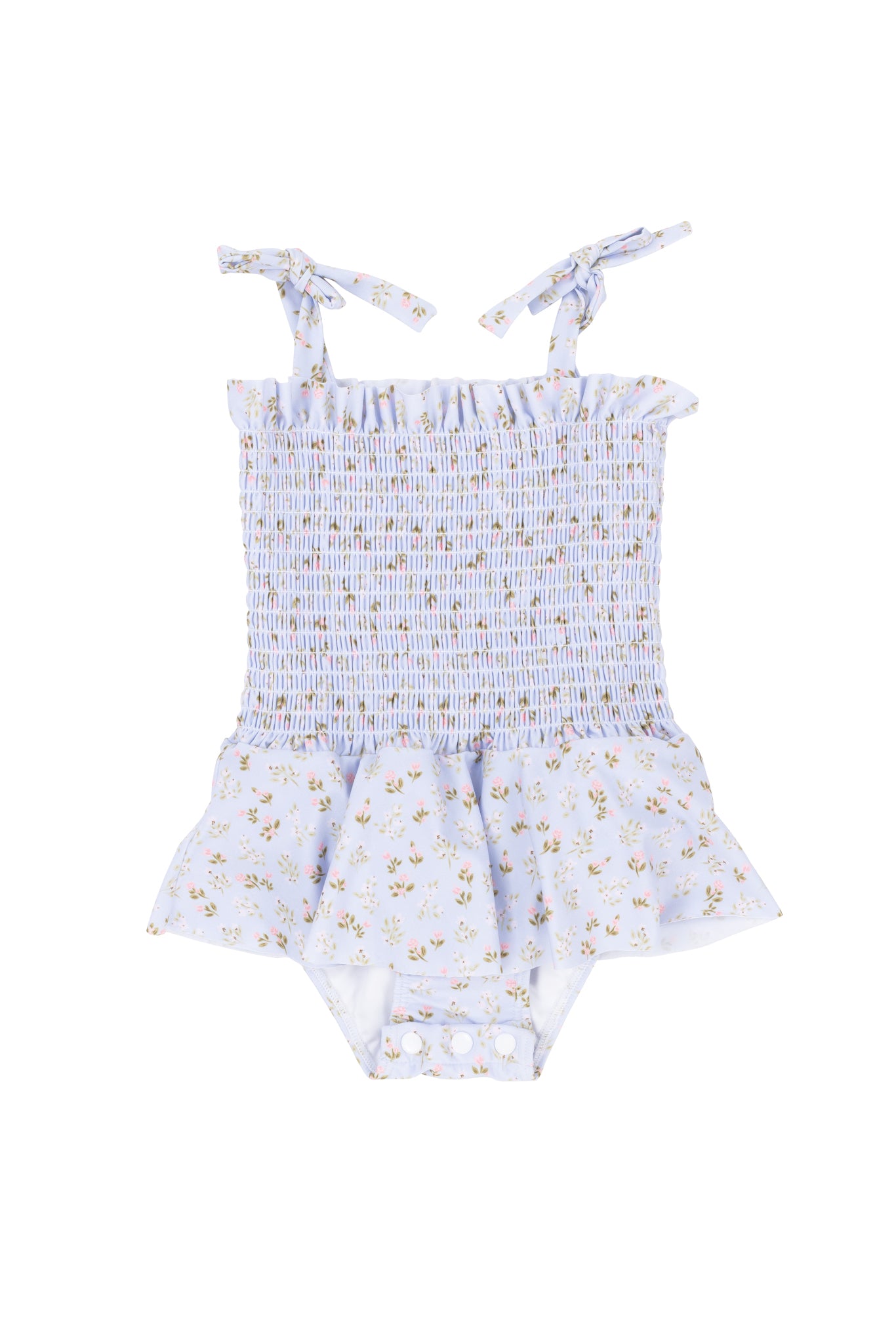 Baby Maggie One Piece in Blue Ditsy Floral - Adorable Infant Romper for Girls | Perfect for Playdates, Photo Shoots & Everyday Wear