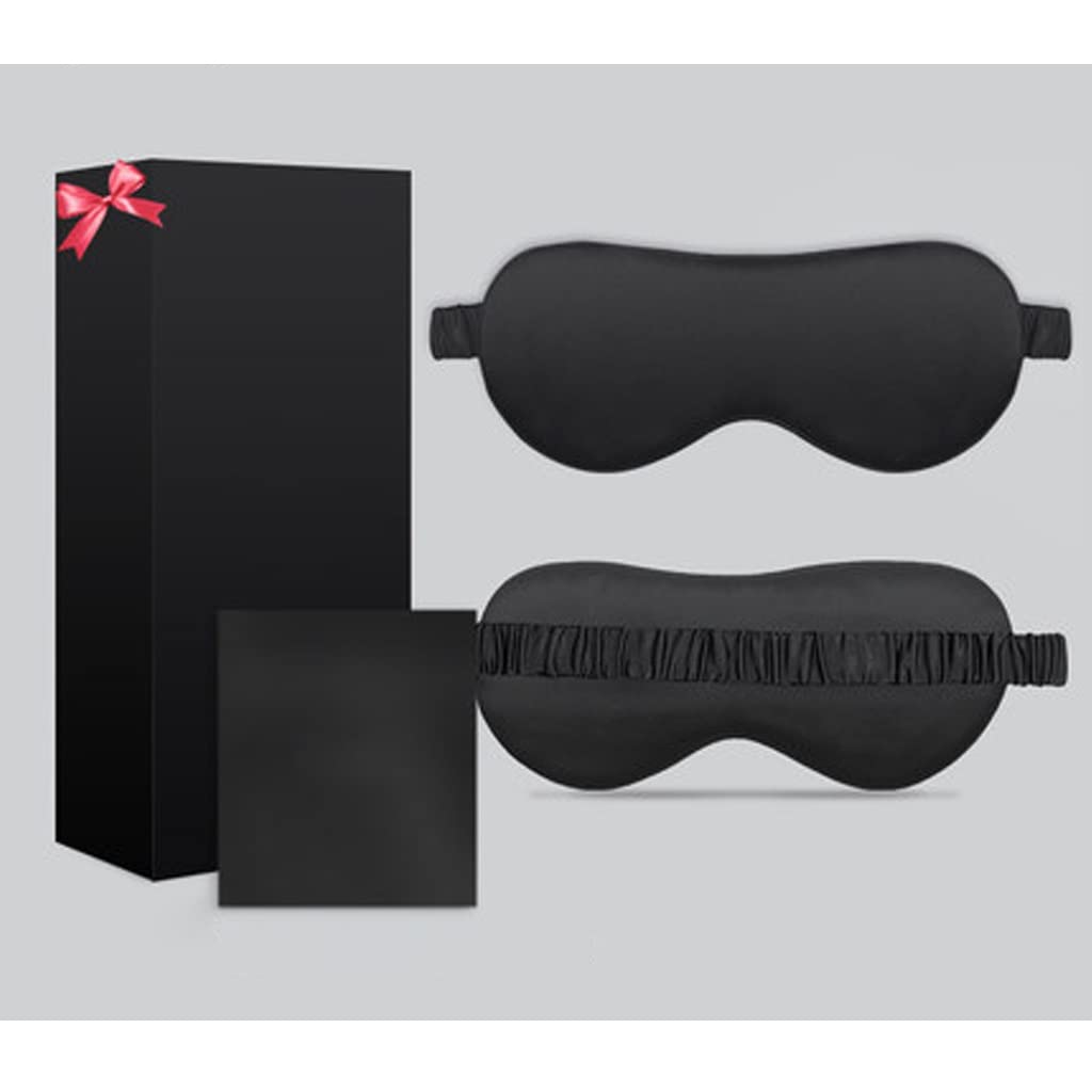 MEMT Silk Sleep Mask for Men & Women - Black, Breathable & Soft Eye Cover for Night & Travel, Blocks Light & Relieves Eye Fatigue - Perfect for Summer, Naps & Airplane Use