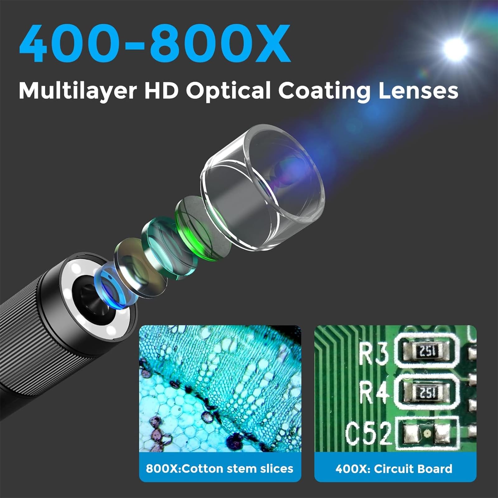 Handheld Digital Microscope with 2