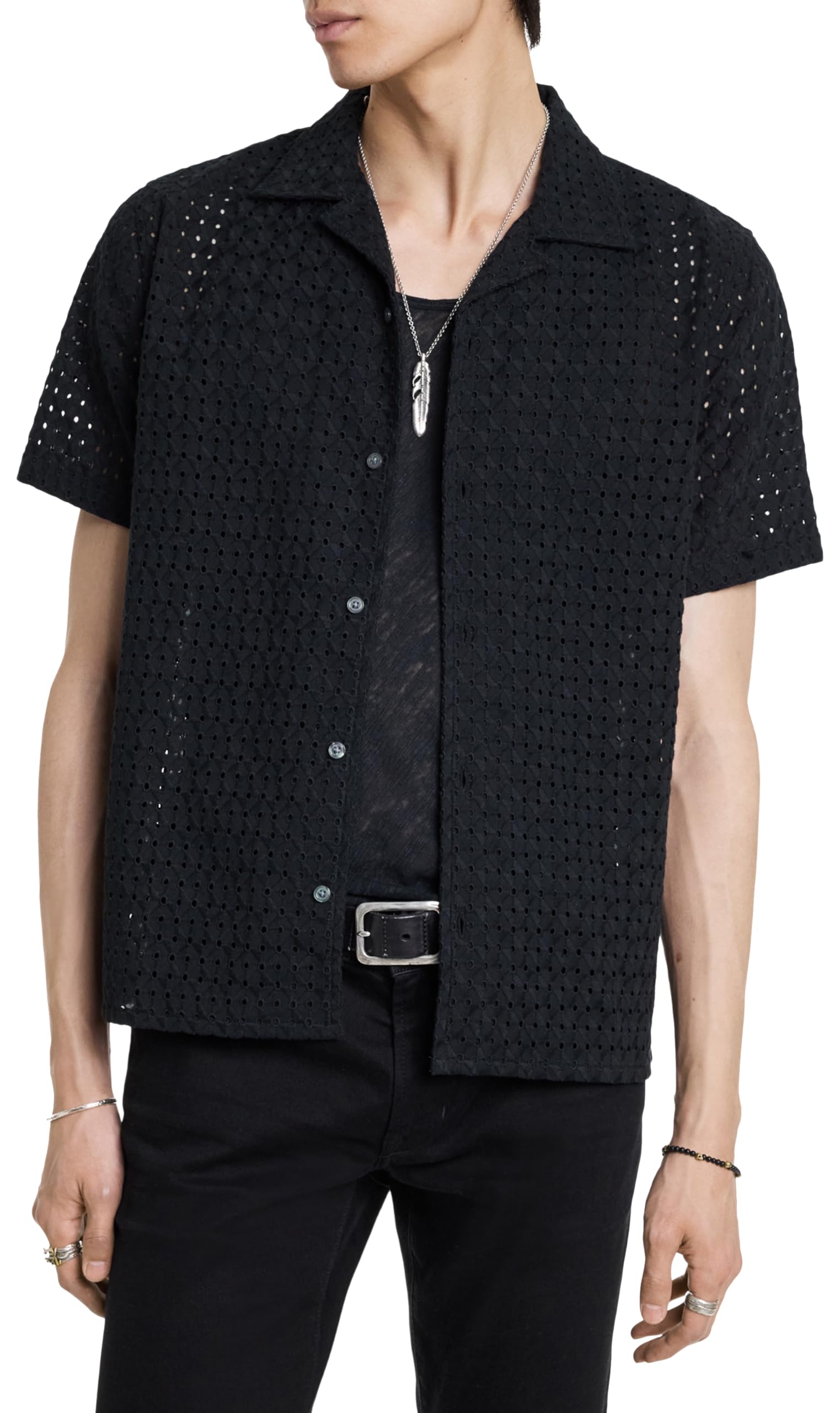 John Varvatos Men's Dan Shirt - Premium Slim Fit Casual Button Down Shirt for Work, Date Night & Business Casual Outfits