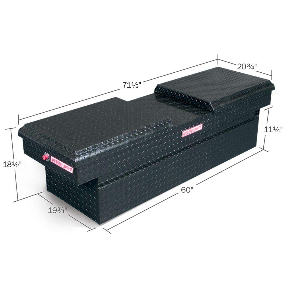 Weather Guard 124501 Aluminum Cross Box Truck Tool Box - Durable & Secure Storage for Pickup Trucks, Work Vans & Construction Sites - Perfect for Organizing Tools, Equipment & Cargo
