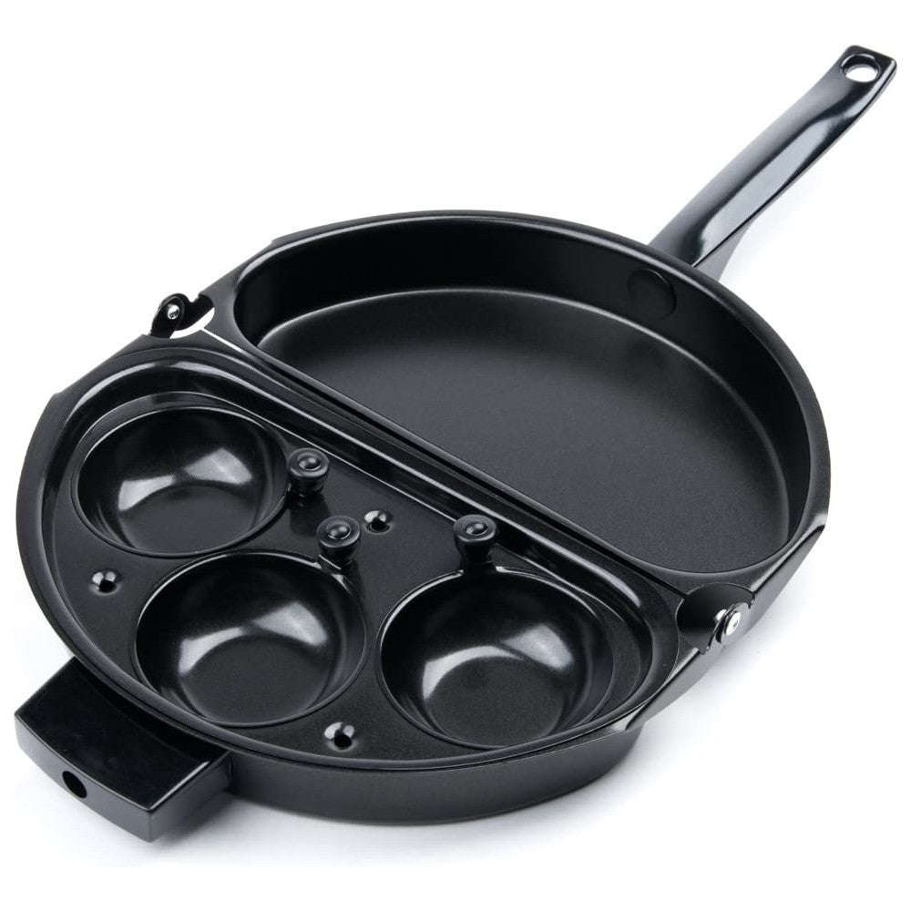 FOX RUN Non Stick Omelette Pan with Egg Poacher - 8 Inch Professional Omelet Pan for Perfect Eggs - Ideal for Breakfast, Brunch & Camping Cooking
