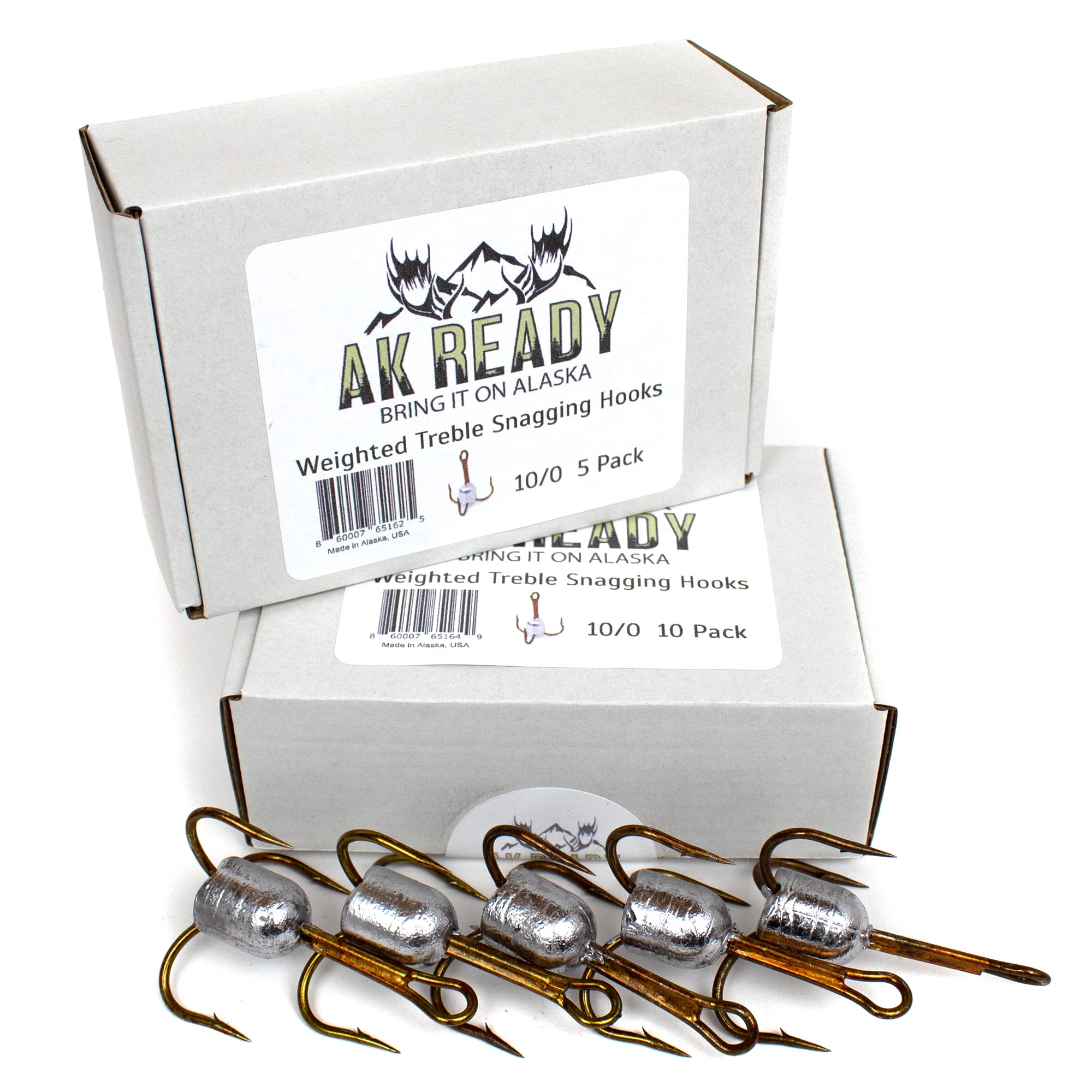 2023 New MUSTAD Weighted Treble Hooks 10/0 - Premium Salmon Snagging Hooks for Bunker Fishing | Saltwater & Freshwater Fishing Gear for Salmon, Trout, and Bass