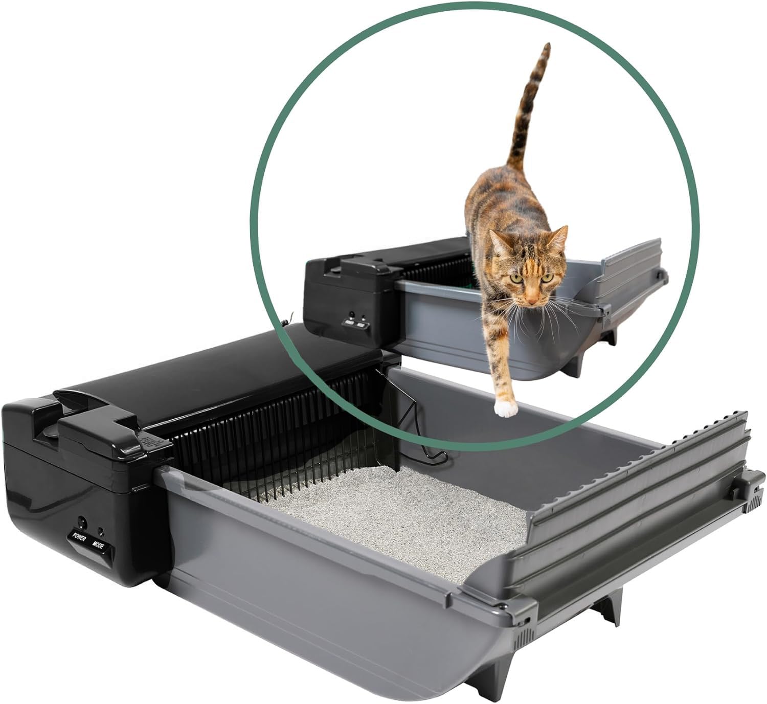 Pet Zone Self-Cleaning Automatic Cat Litter Box - Smart Scoop Litter Box with 6 Bags & Carbon Filter for 2 Cats (6-16 lbs) | Odor Control & Low Maintenance for Busy Pet Owners