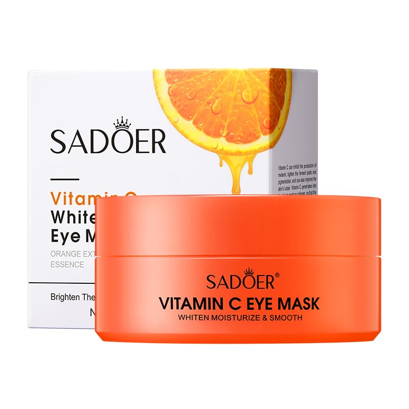 Vitamin C Under Eye Mask - Korean Technology for Dark Circles, Puffiness & Hydration (60 Patches/30 Pairs, 80g) - Brighten & Refresh Tired Eyes for Work, Travel & Nighttime Skincare