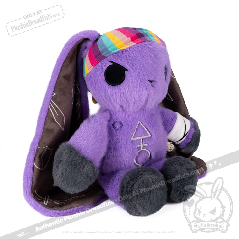 Plushie Dreadfuls Cancer Warrior Rabbit - Soft Stuffed Animal Toy for Comfort & Support | Chemo Gift, Hospital Companion, Emotional Support Plush