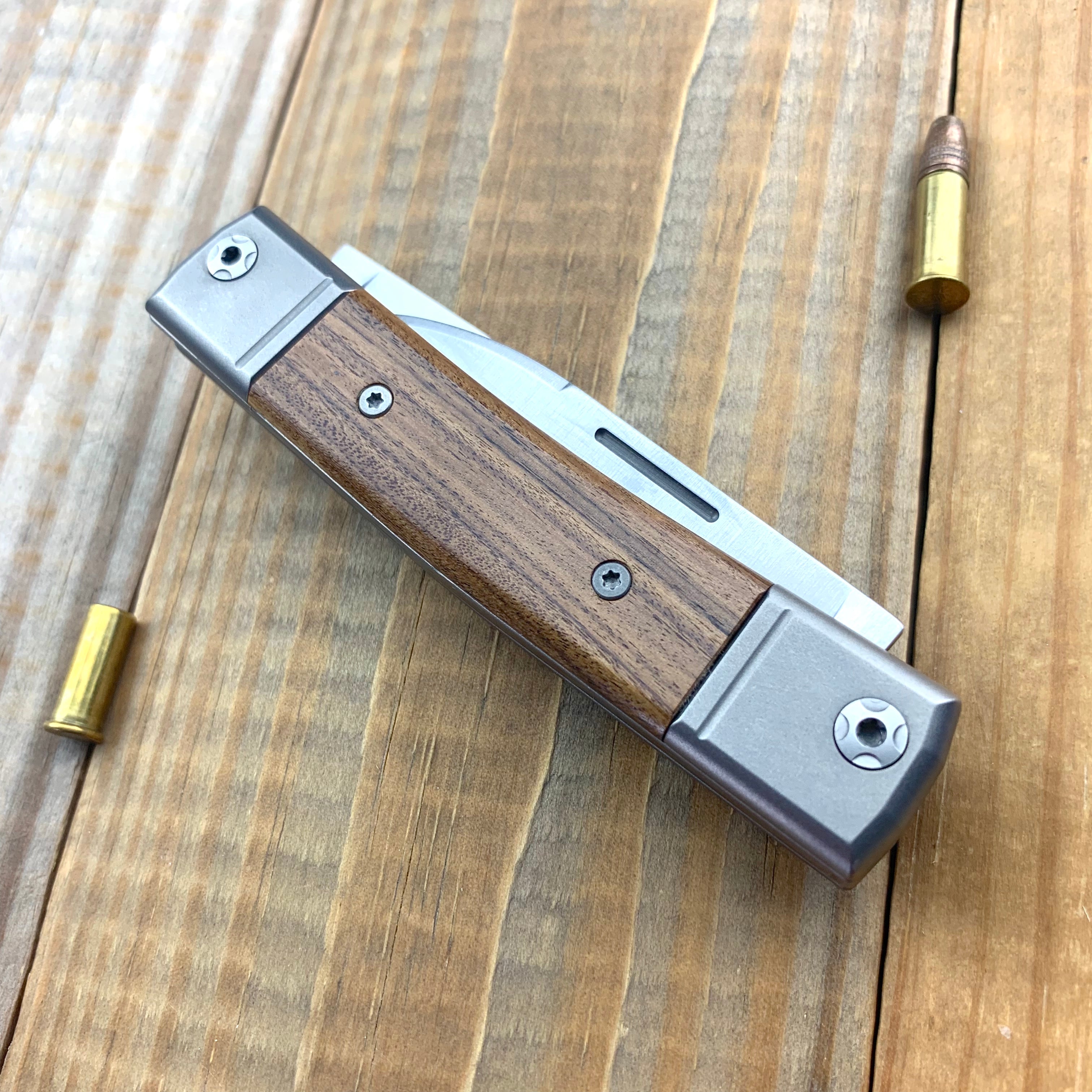 Lionsteel LSTBM13ST bestMAN Slip Joint Pocket Knife - 2 Blades, Santos Wood Handle - Perfect for EDC, Camping & Outdoor Activities
